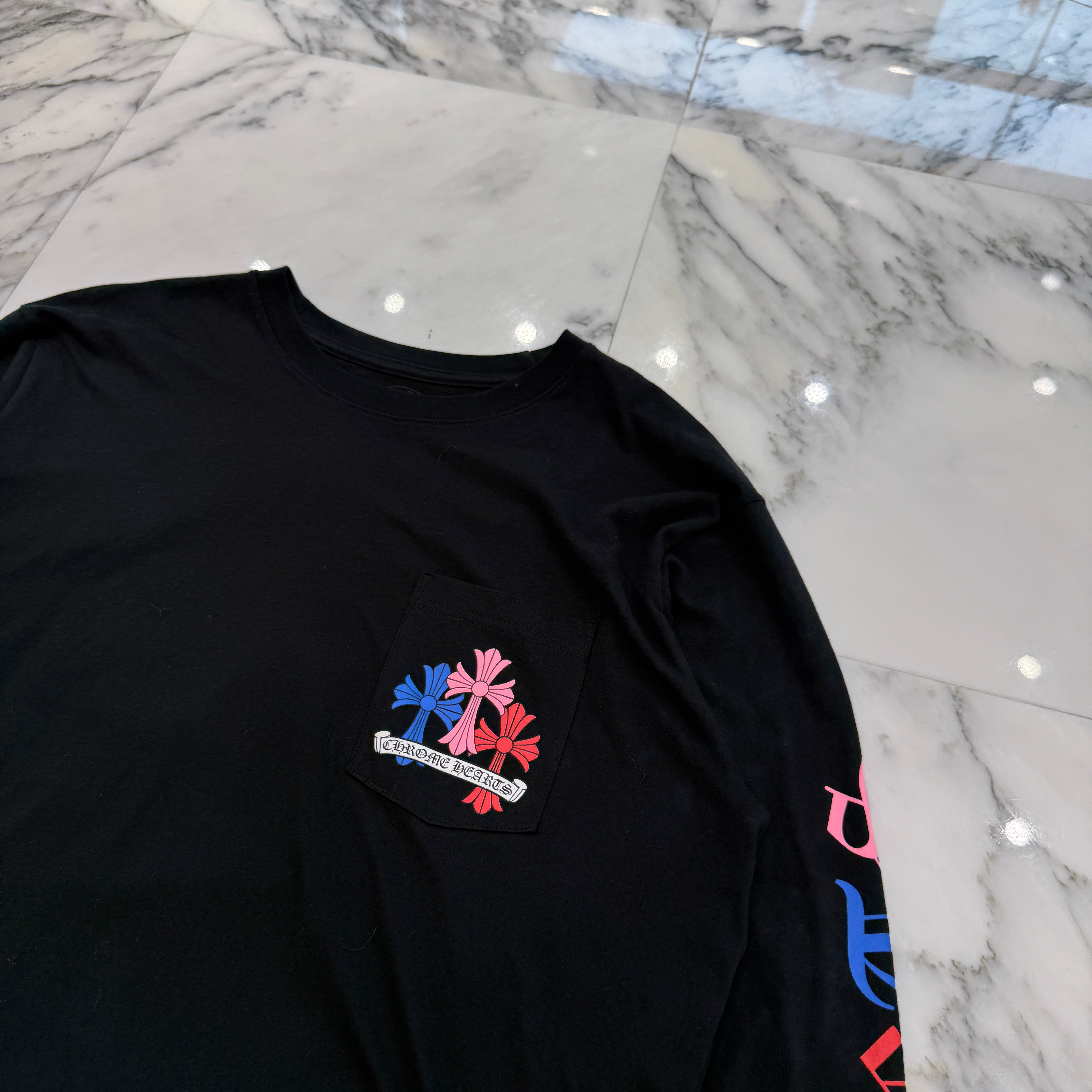 CHROME HEARTS 2021SS MLTCOL CEM CRS Long Sleeve Tee Size L クロムハーツ マルチカラー セメタリークロス ロングスリーブTシャツ サイズL