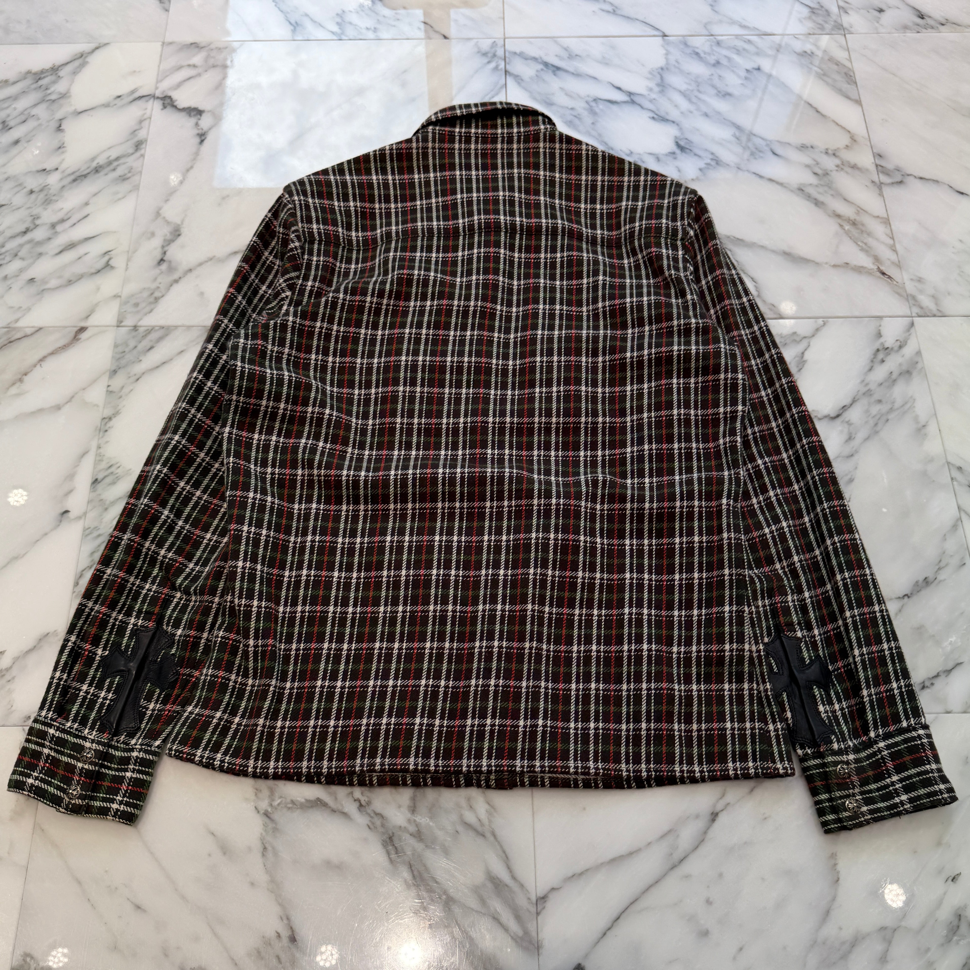 CHROME HEARTS Loose Ends Cross Patch Flannel Check Shirt Size M クロムハーツ ルーズエンド クロスパッチ フランネルチェックシャツ サイズM