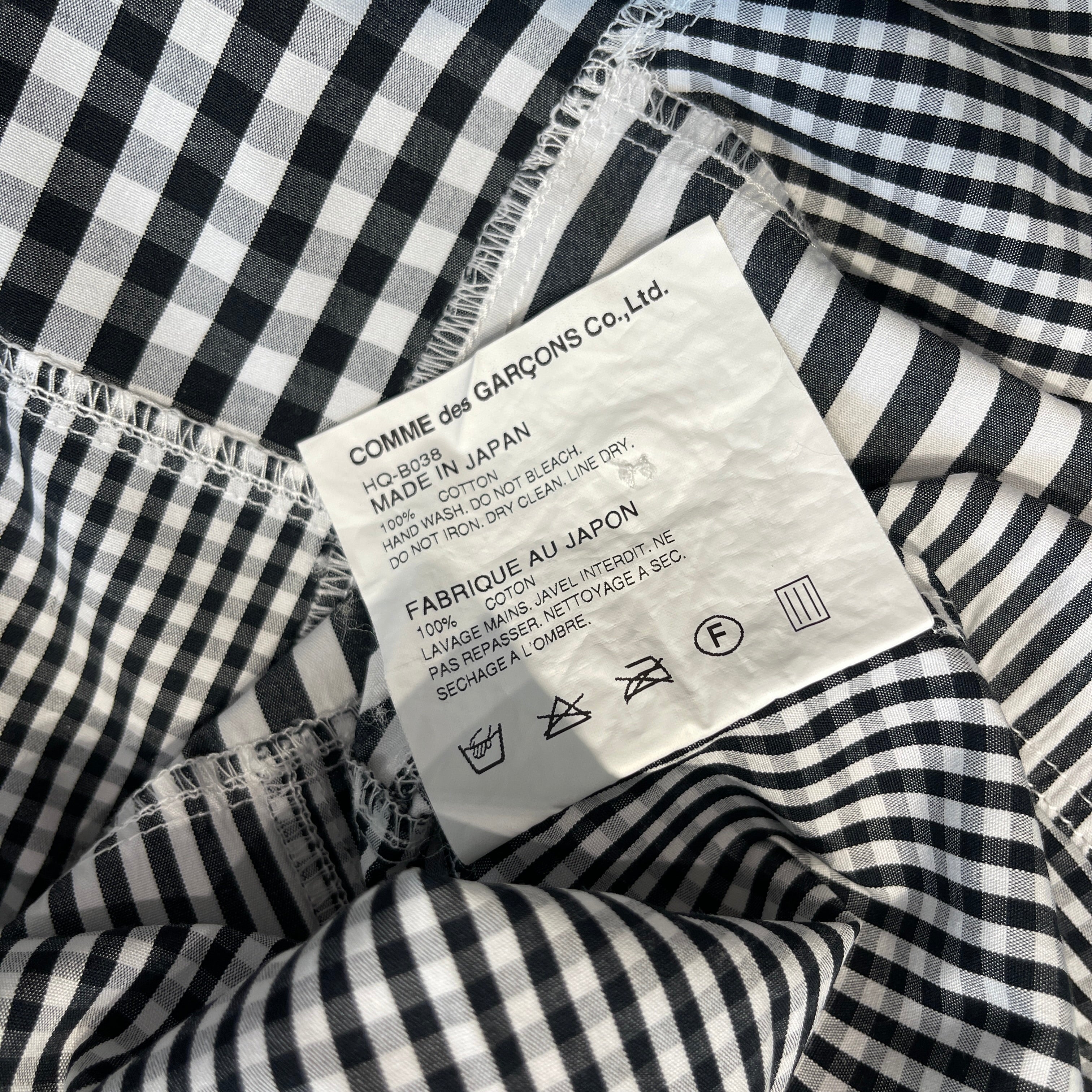 COMME des GARCONS Stripe Patch Work Shirt HQ-B038 Size XS コムデギャルソン ストライプ柄 パッチワーク シャツ サイズXS