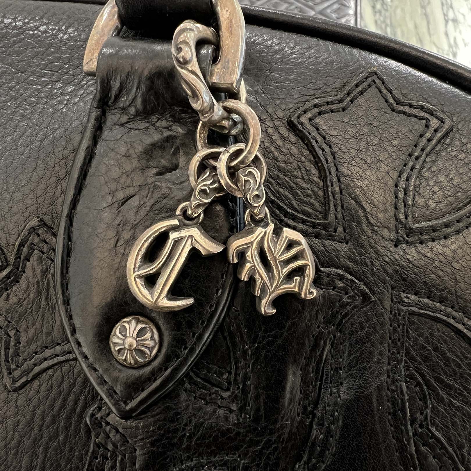 CHROME HEARTS Medium GYM Cemetery Cross Patch Hand Bag クロムハーツ ミディアム ジム セメタリークロスパッチ ハンドバッグ