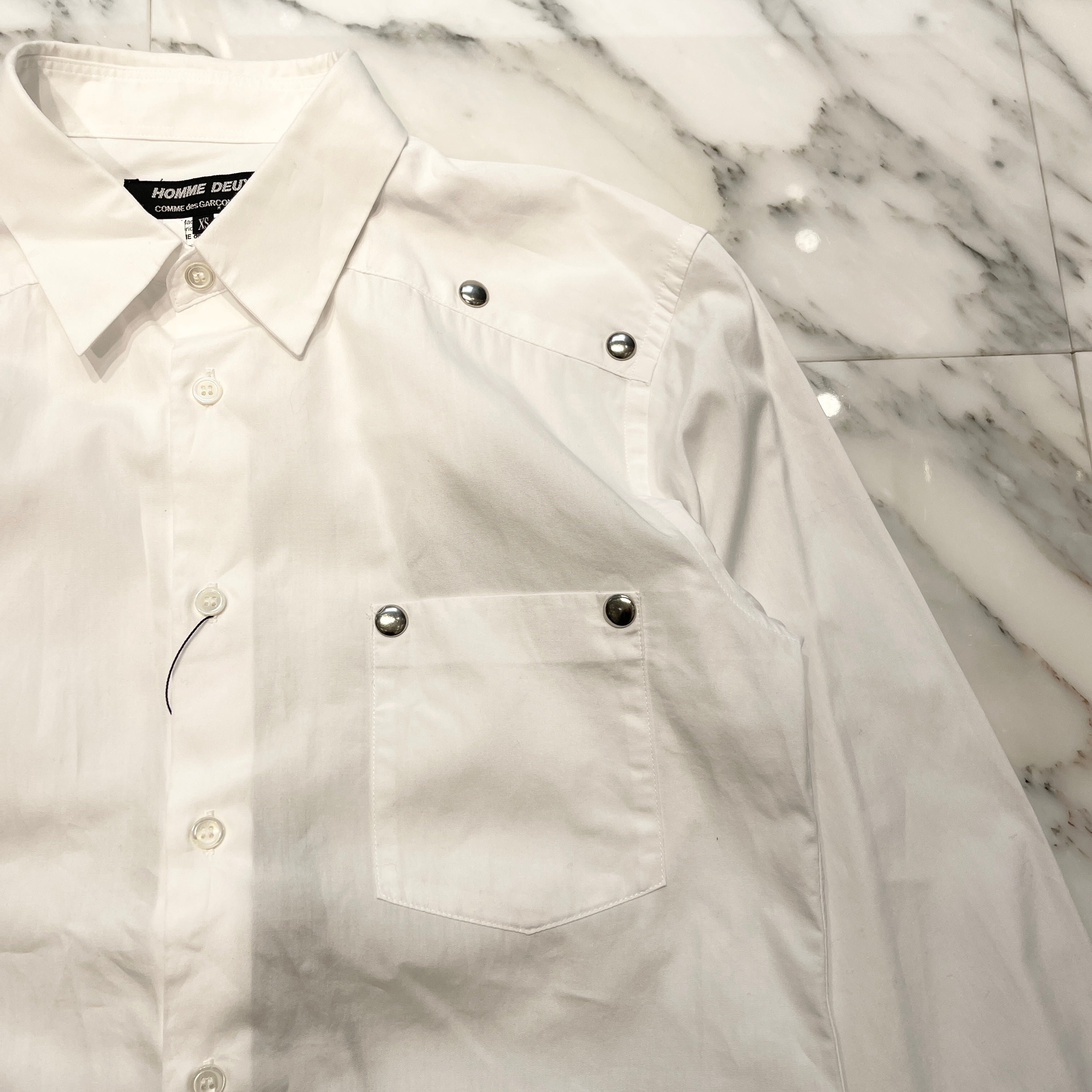 COMME des GARCONS Homme Deux Studded Shirt 1T-B012 Size XS コムデギャルソン オムドゥ スタッズ装飾シャツ サイズXS