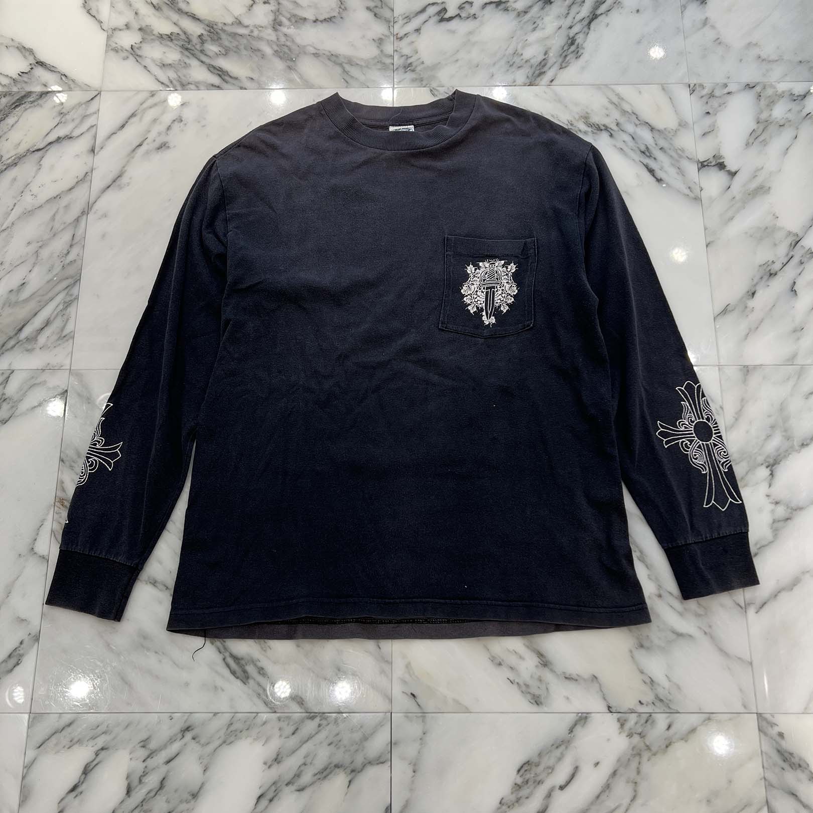 CHROME HEARTS Back Horseshoe Vine Dagger Long Sleeve Tee Size M クロムハーツ バックホースシュー ヴァインダガー ロングスリーブＴシャツ サイズＭ