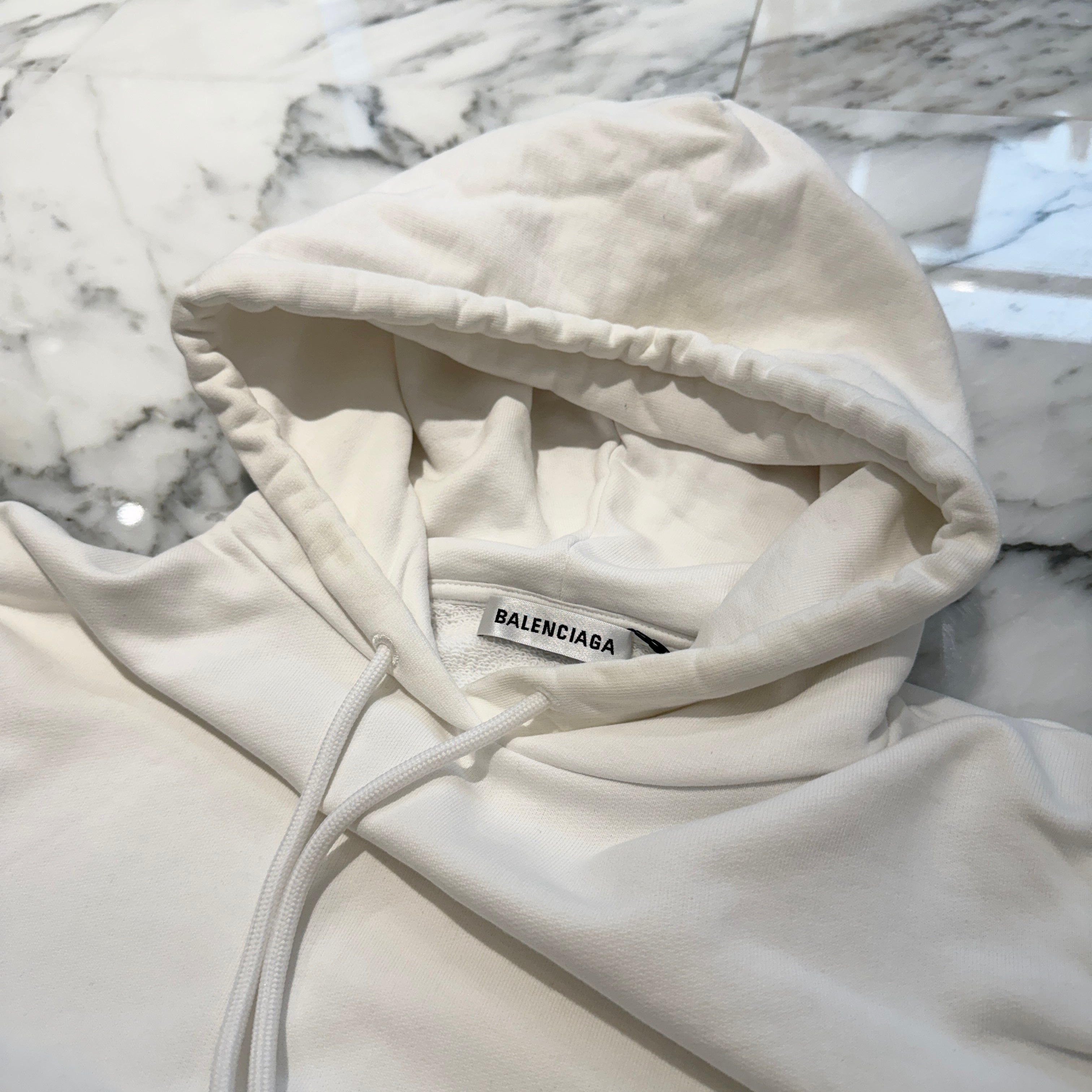 BALENCIAGA 2017AW Back Logo Print Pullover Hoodie 518215 TAV37