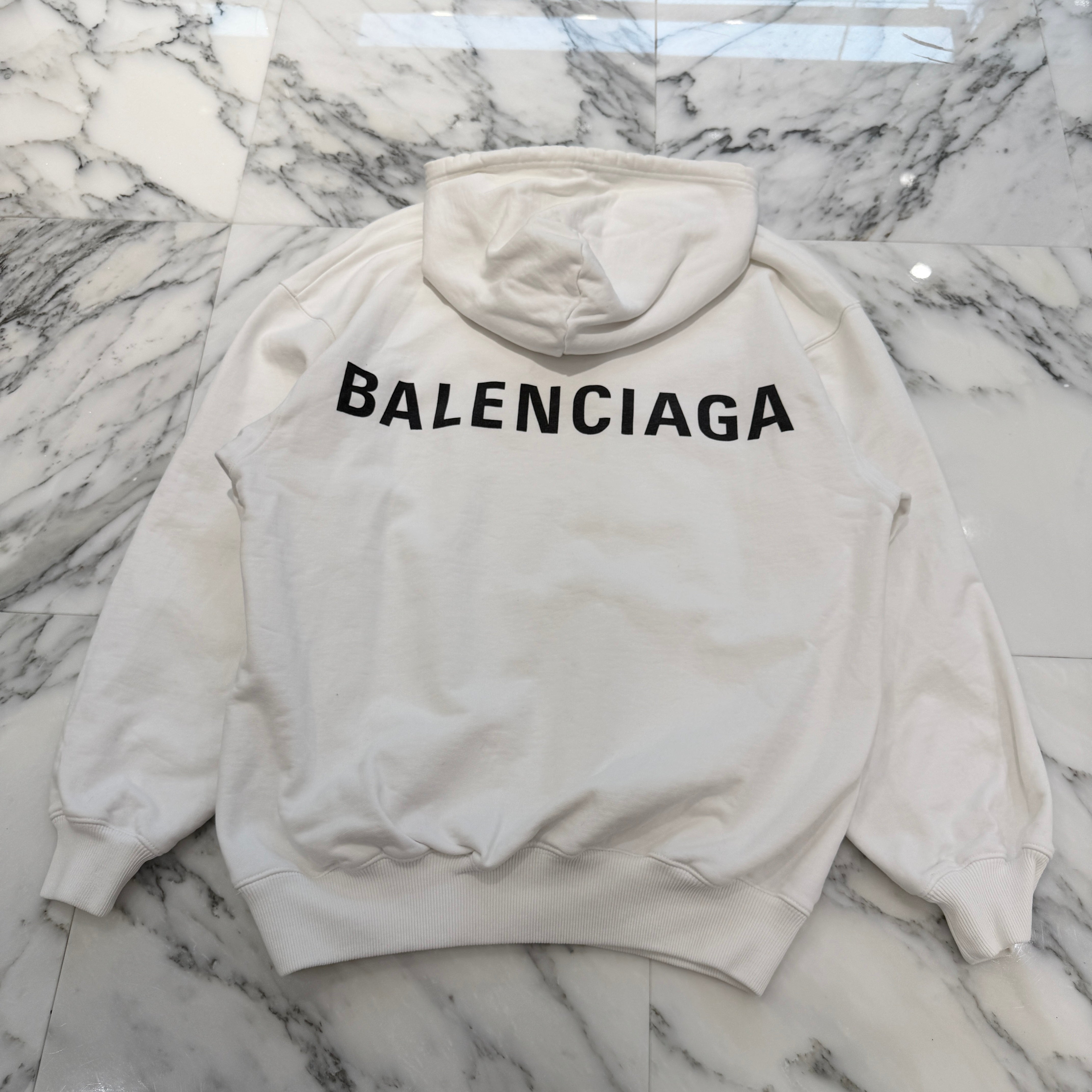 BALENCIAGA 2017AW Back Logo Print Pullover Hoodie 518215 TAV37 Size XS バレンシアガ バックロゴプリント プルオーバーフーディ サイズXS
