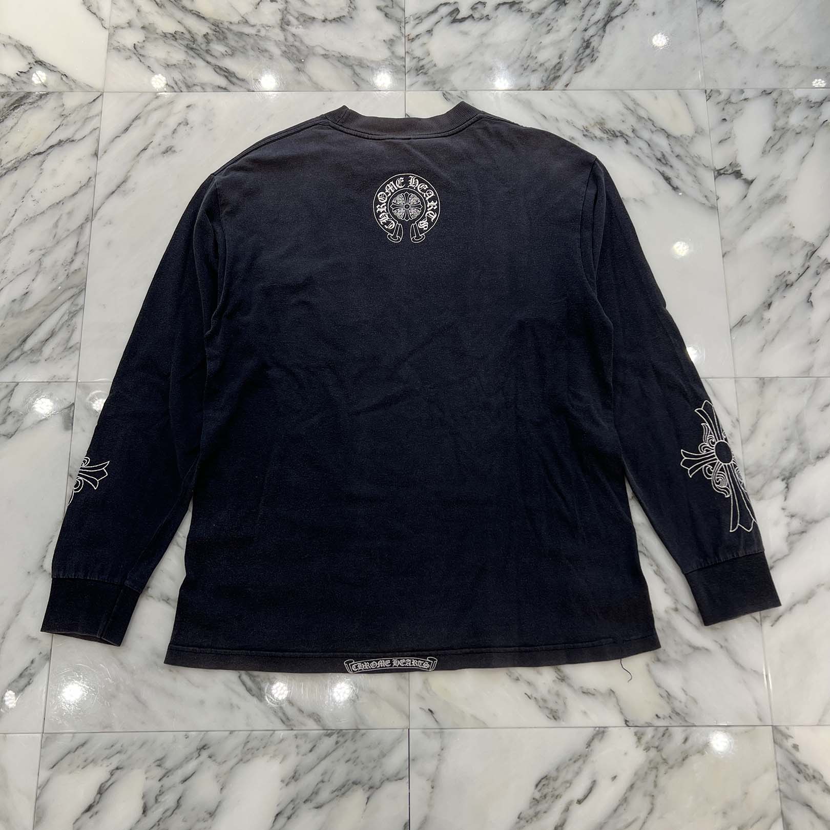 CHROME HEARTS Back Horseshoe Vine Dagger Long Sleeve Tee Size M クロムハーツ バックホースシュー ヴァインダガー ロングスリーブＴシャツ サイズＭ