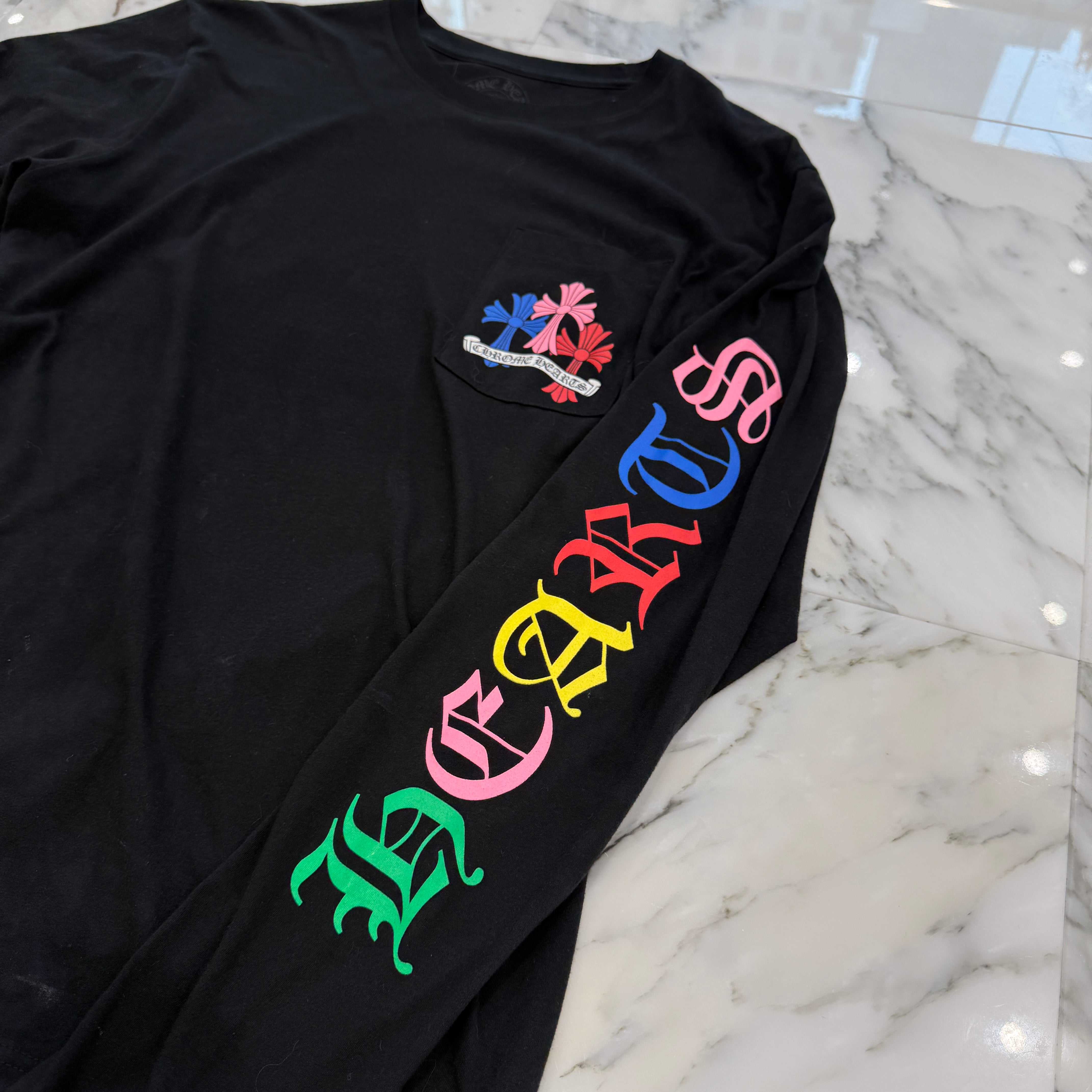 CHROME HEARTS 2021SS MLTCOL CEM CRS Long Sleeve Tee Size L クロムハーツ マルチカラー セメタリークロス ロングスリーブTシャツ サイズL