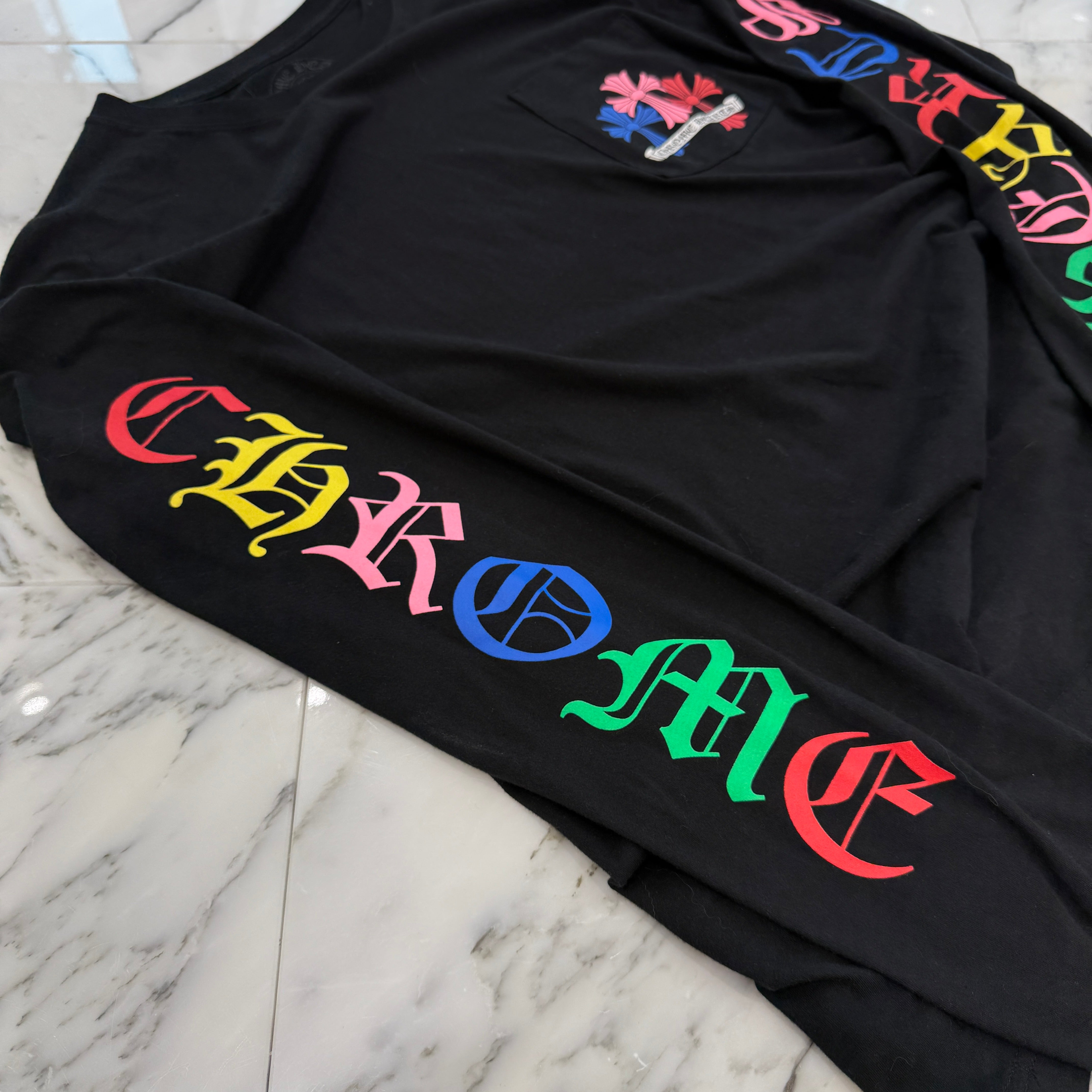 CHROME HEARTS 2021SS MLTCOL CEM CRS Long Sleeve Tee Size L クロムハーツ マルチカラー セメタリークロス ロングスリーブTシャツ サイズL