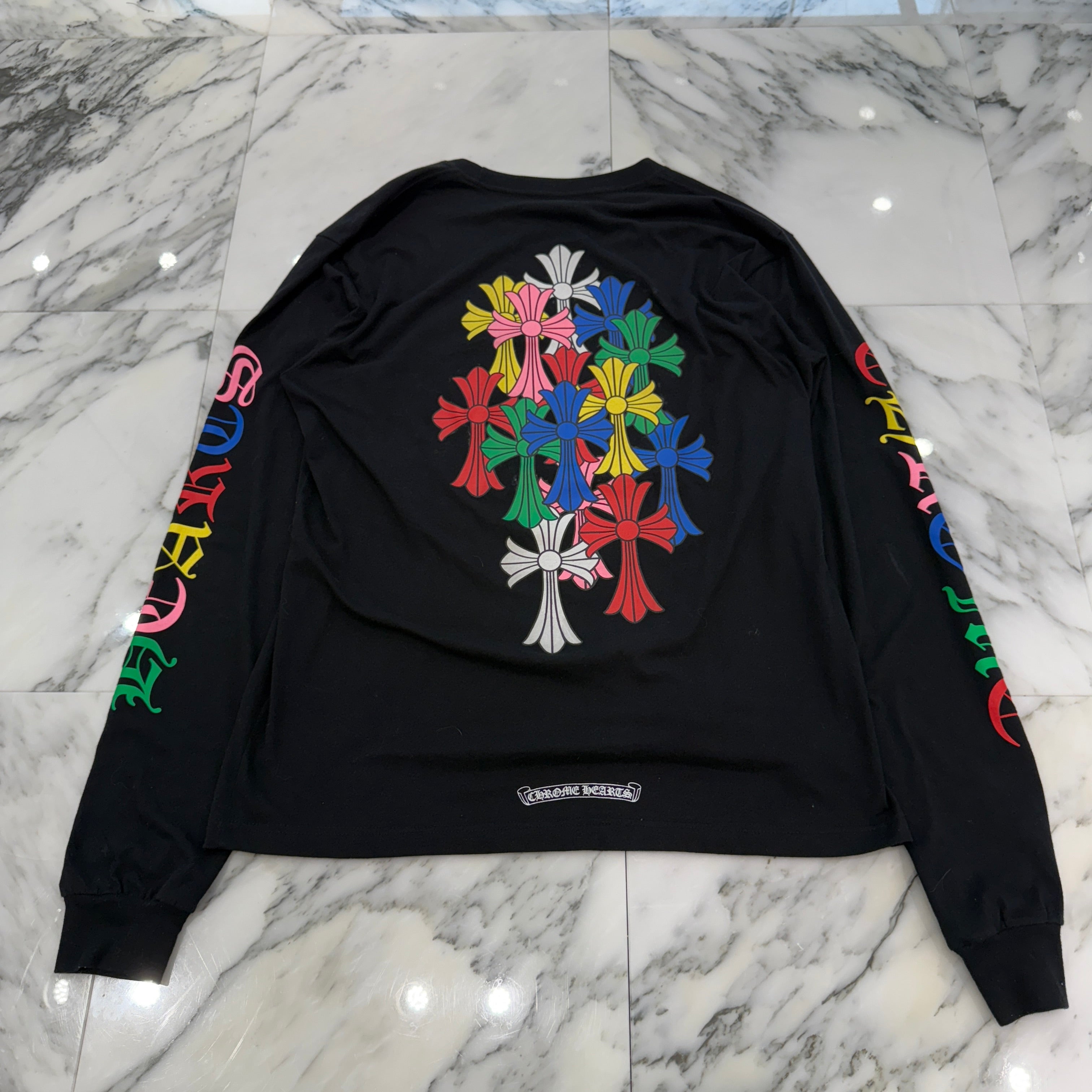 CHROME HEARTS 2021SS MLTCOL CEM CRS Long Sleeve Tee Size L クロムハーツ マルチカラー セメタリークロス ロングスリーブTシャツ サイズL