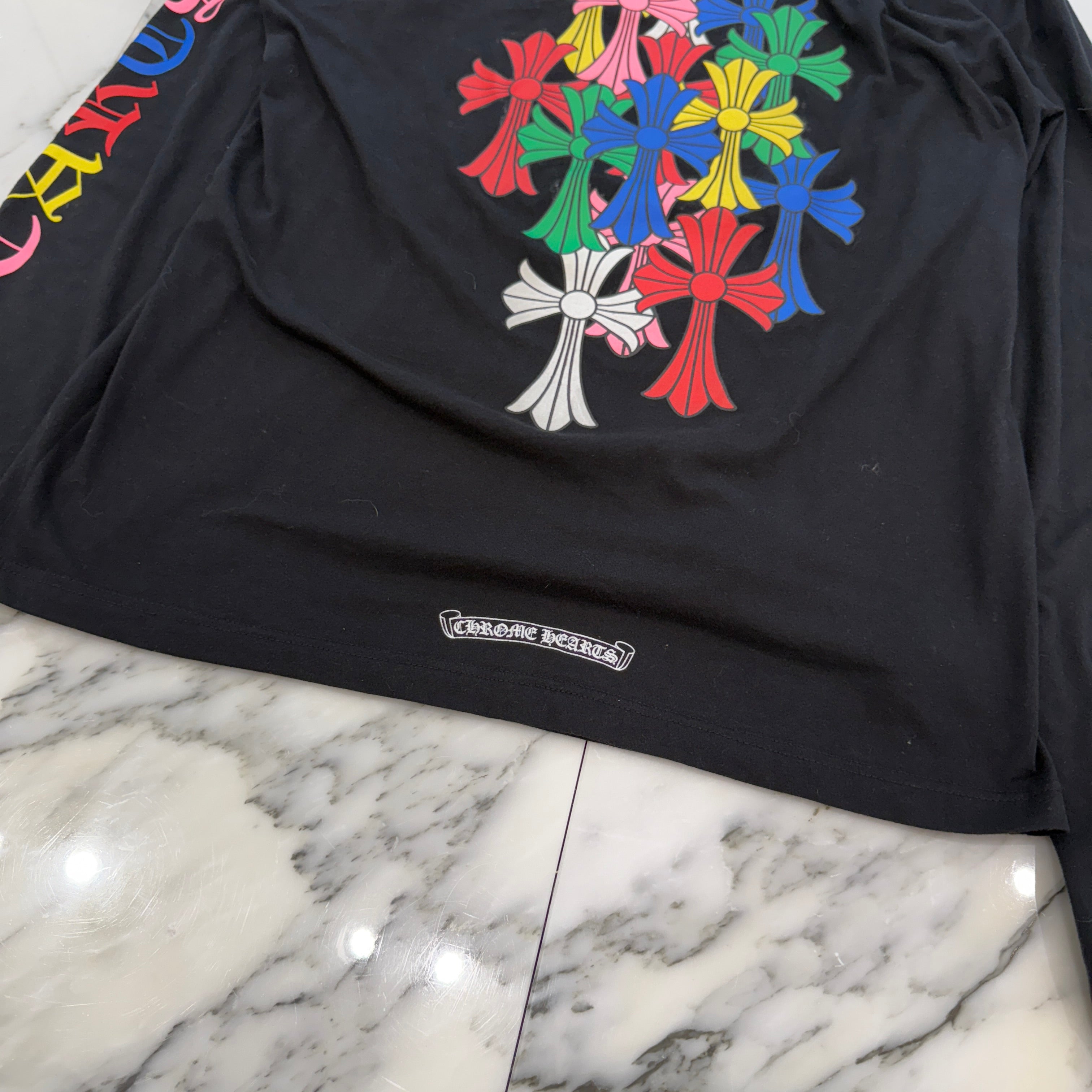 CHROME HEARTS 2021SS MLTCOL CEM CRS Long Sleeve Tee Size L クロムハーツ マルチカラー セメタリークロス ロングスリーブTシャツ サイズL