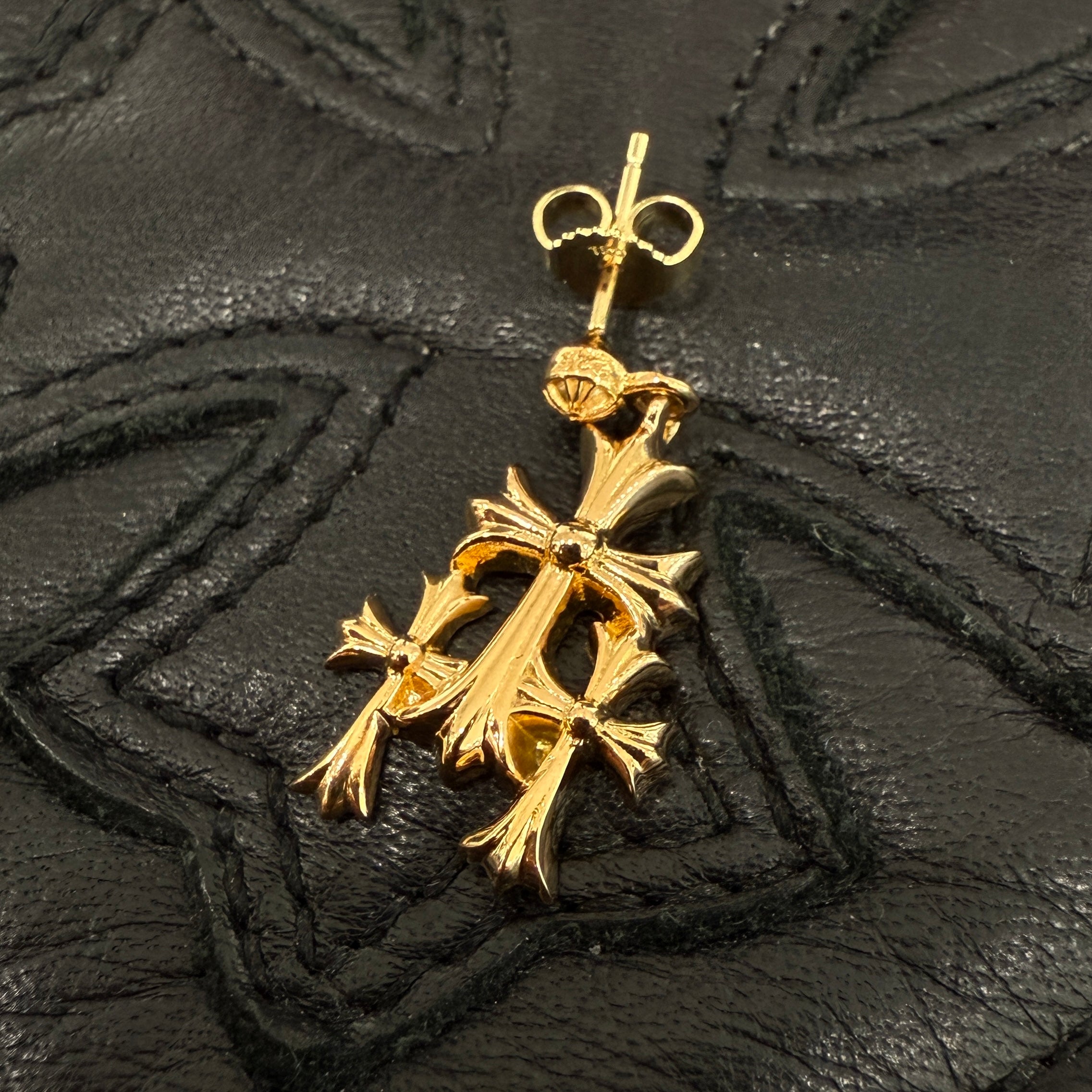 CHROME HEARTS 22K Triple Cross Earring クロムハーツ 22K トリプルクロス イヤリング ピアス
