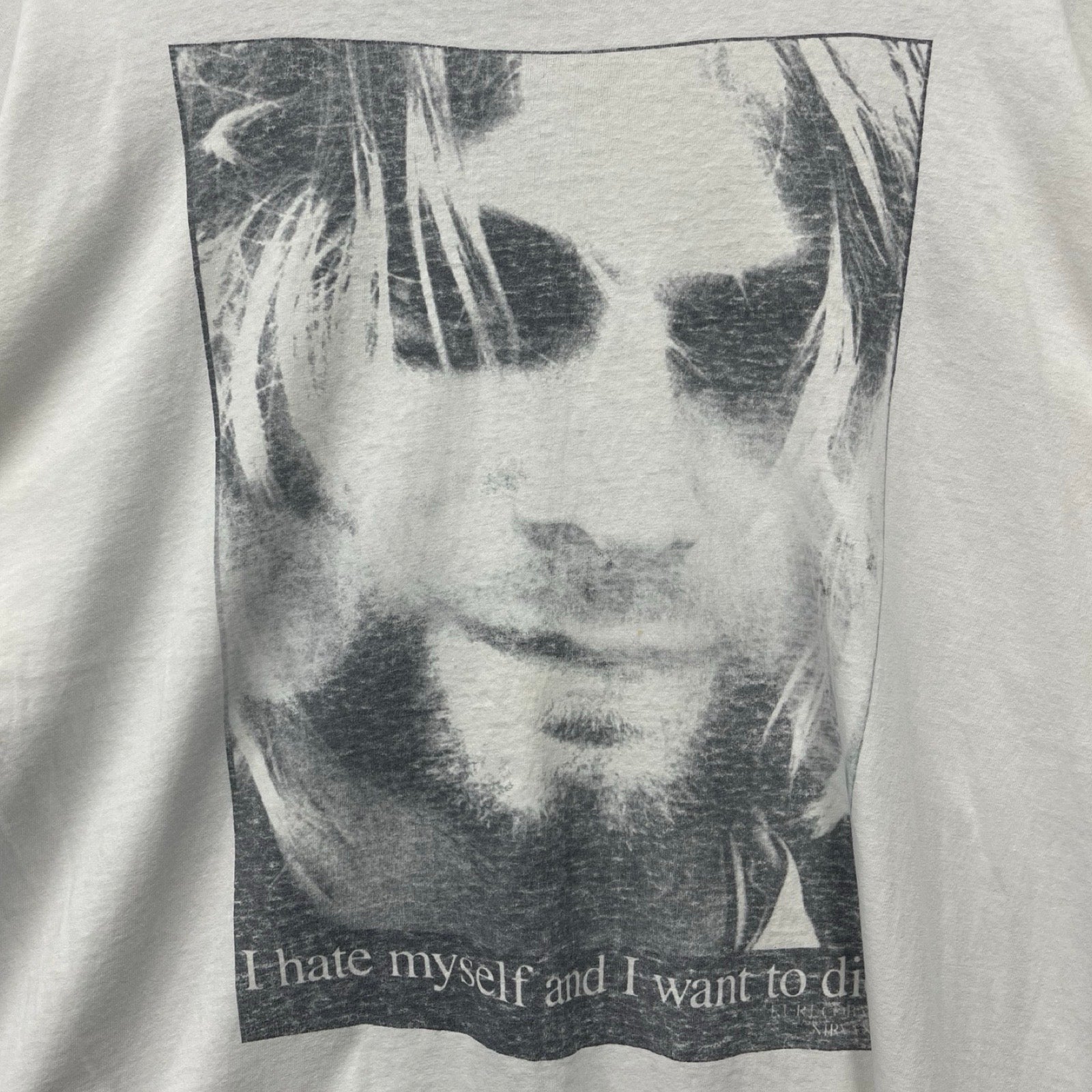Vintage 90's Nirvana Kurt Cobain "I Hate Myself And I Want To Die" S/S Tee Size XL