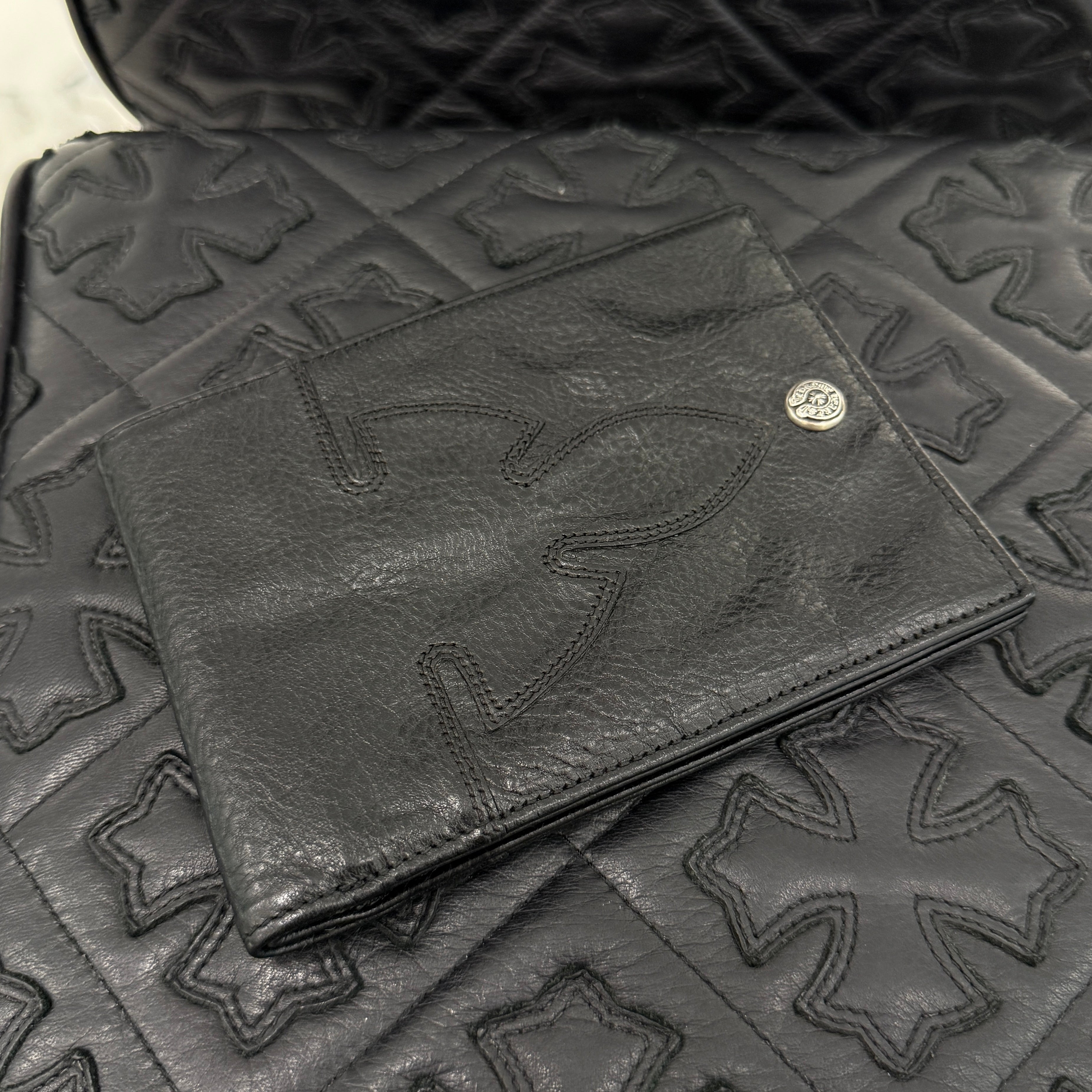 CHROME HEARTS AINT NOTHIN 2 DO BS FLARE Leather Wallet クロムハーツ エイントナッシン 2ドゥ BSフレア レザーウォレット