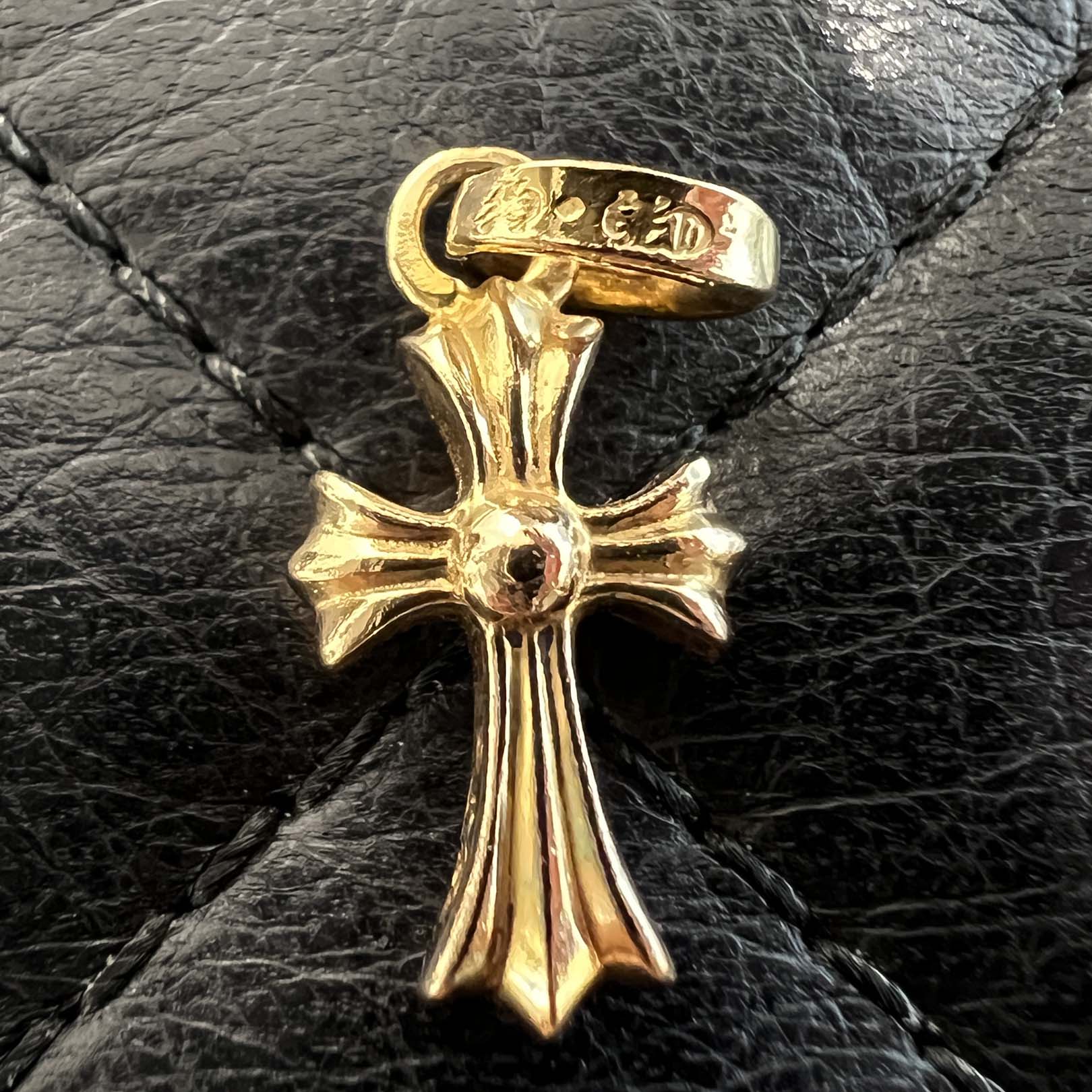 CHROME HEARTS 22K Baby Fat Cross Pave Diamond Pendant Top クロムハーツ 22K ベビーファット クロス パヴェダイヤモンド ペンダントトップ