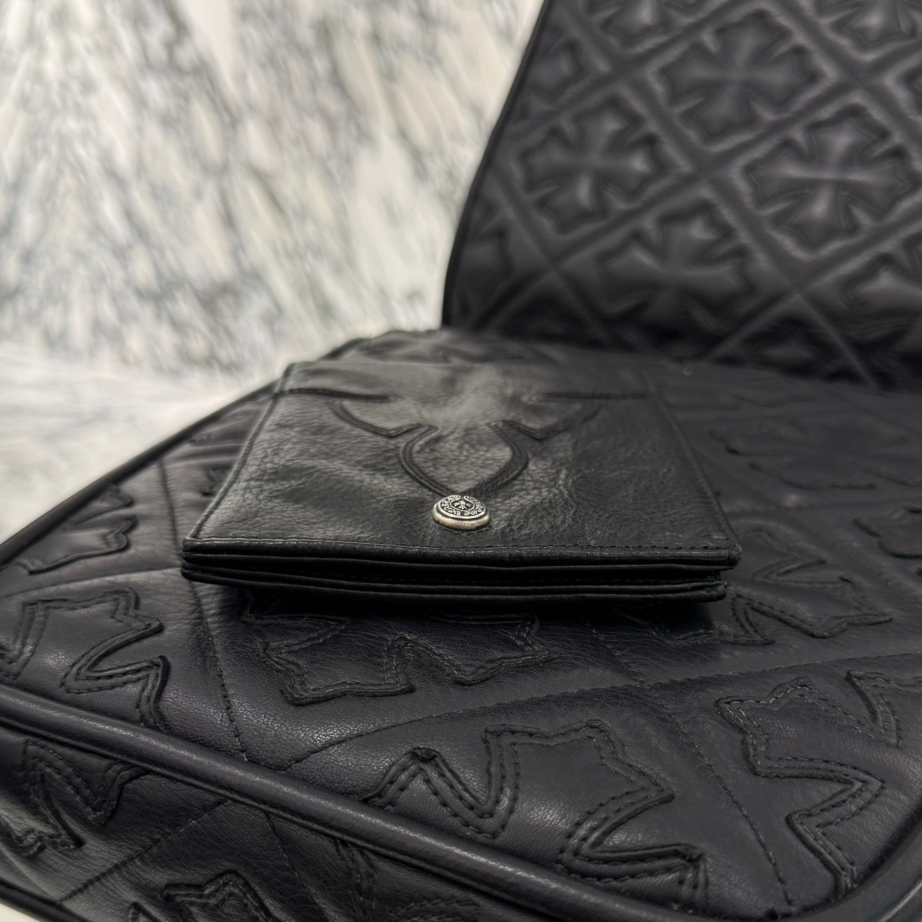 CHROME HEARTS AINT NOTHIN 2 DO BS FLARE Leather Wallet クロムハーツ エイントナッシン 2ドゥ BSフレア レザーウォレット