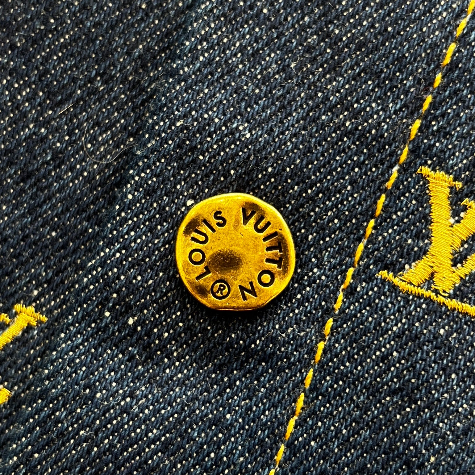 LOUIS VUITTON 2024SS Embroidery Signature Short Sleeve Denim Shirt
