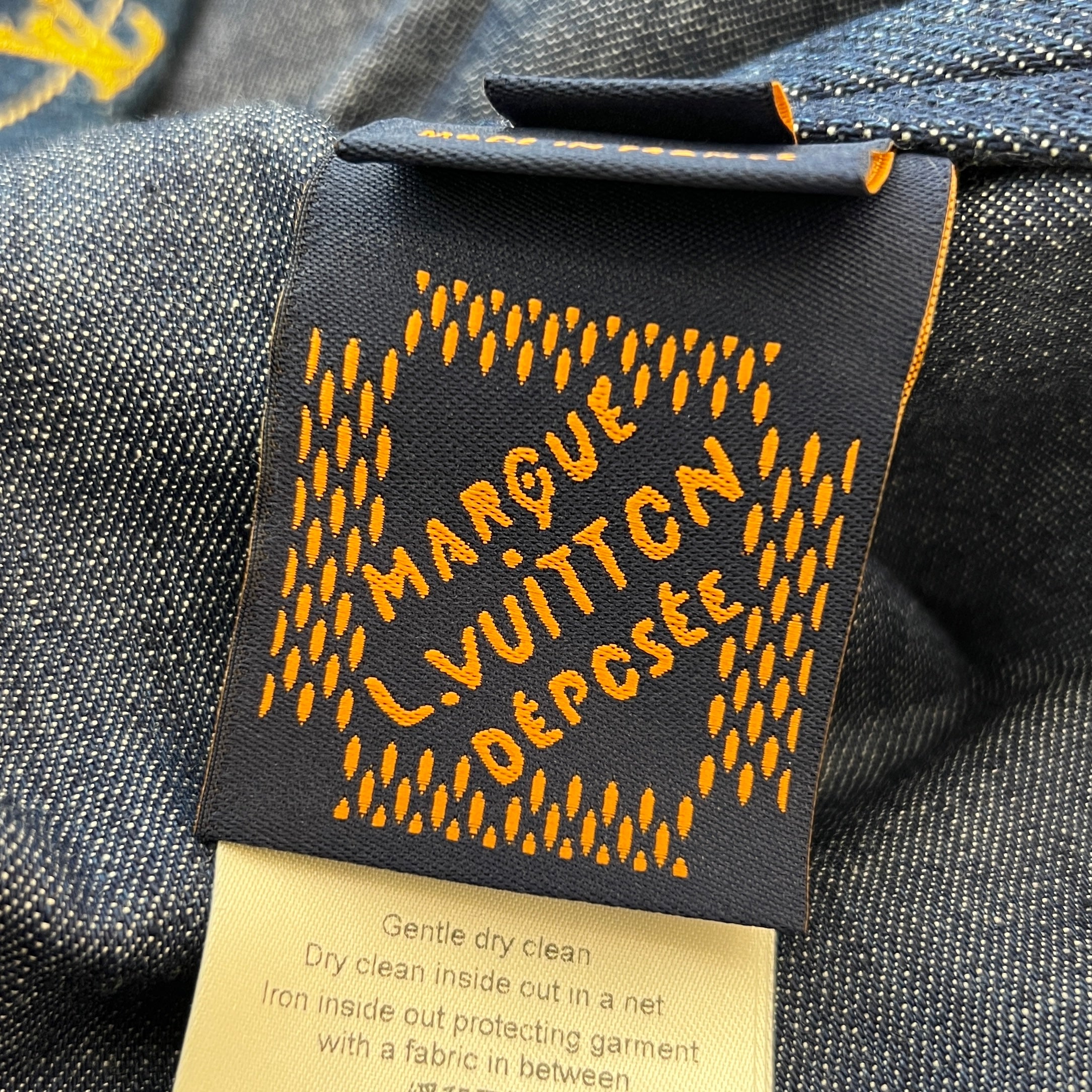 LOUIS VUITTON 2024SS Embroidery Signature Short Sleeve Denim Shirt