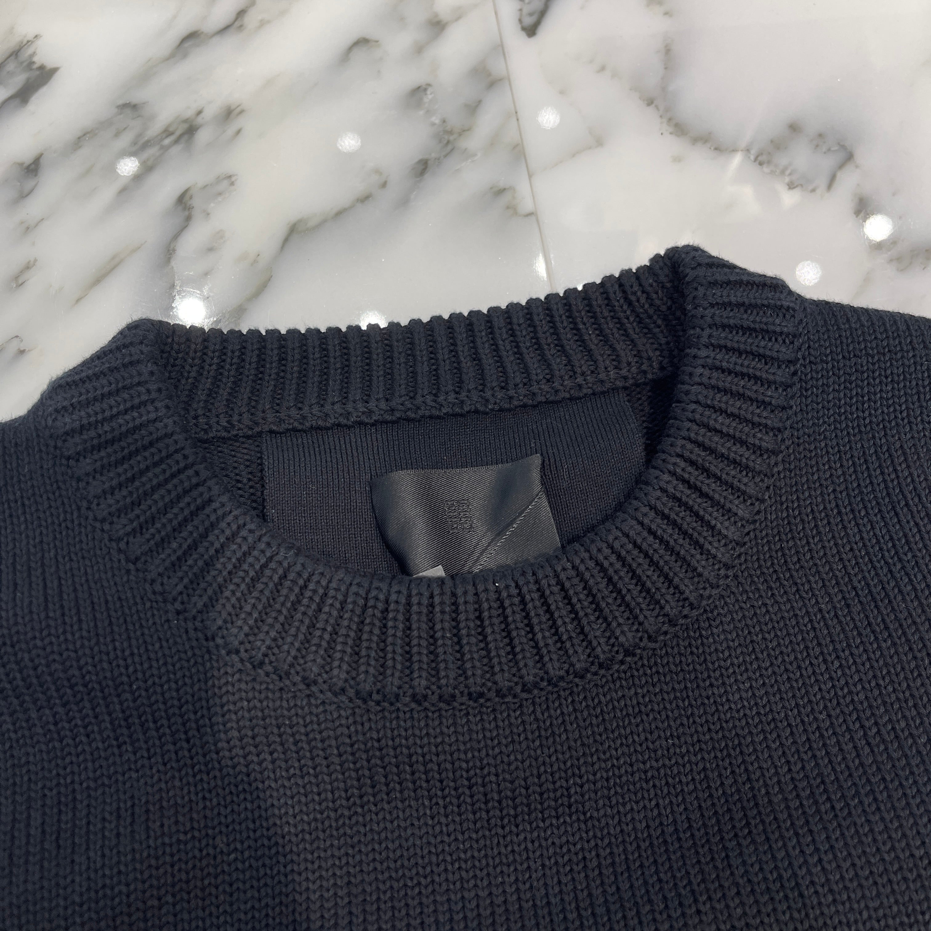 GIVENCHY 2022SS Logo Embroidered Cotton Knit Sweater BM90G9401M Size XXL ジバンシー ロゴ刺繍 コットンニット セーター サイズXXL