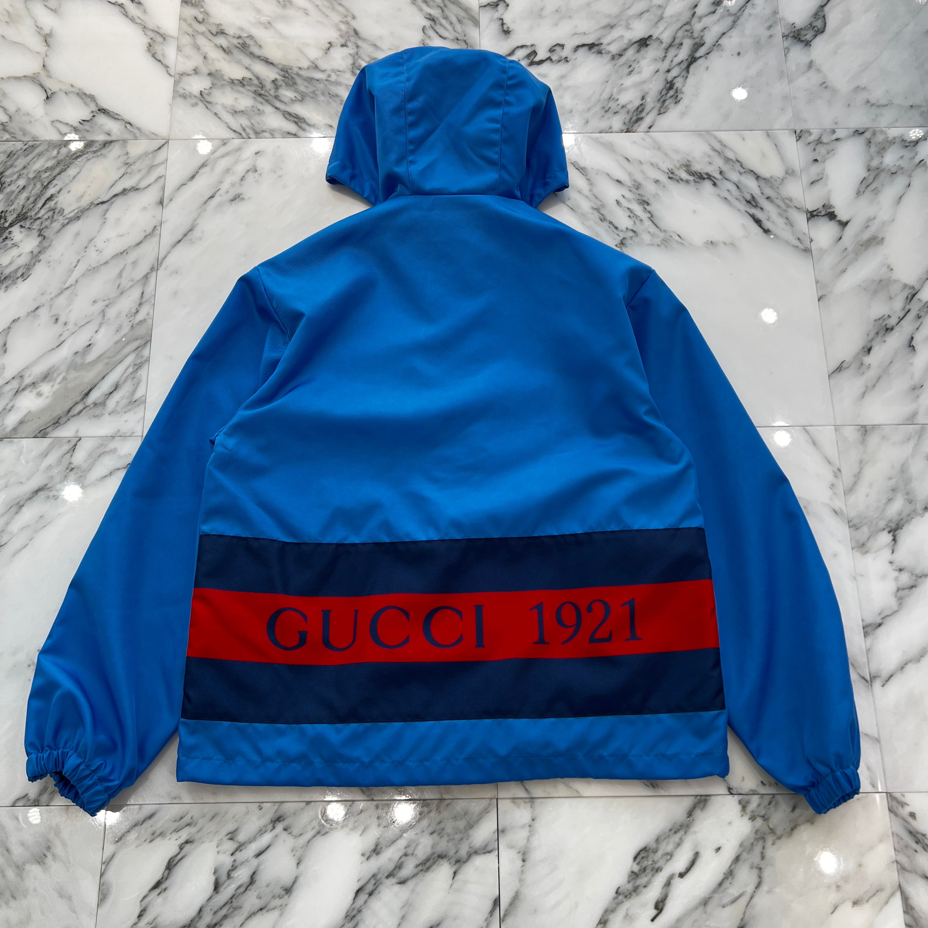 GUCCI Back Logo Nylon Zip Up Blouson Jacket 770759 Z8BO6 Size 42 グッチ バックロゴ ナイロン ジップアップ ブルゾンジャケット サイズ42