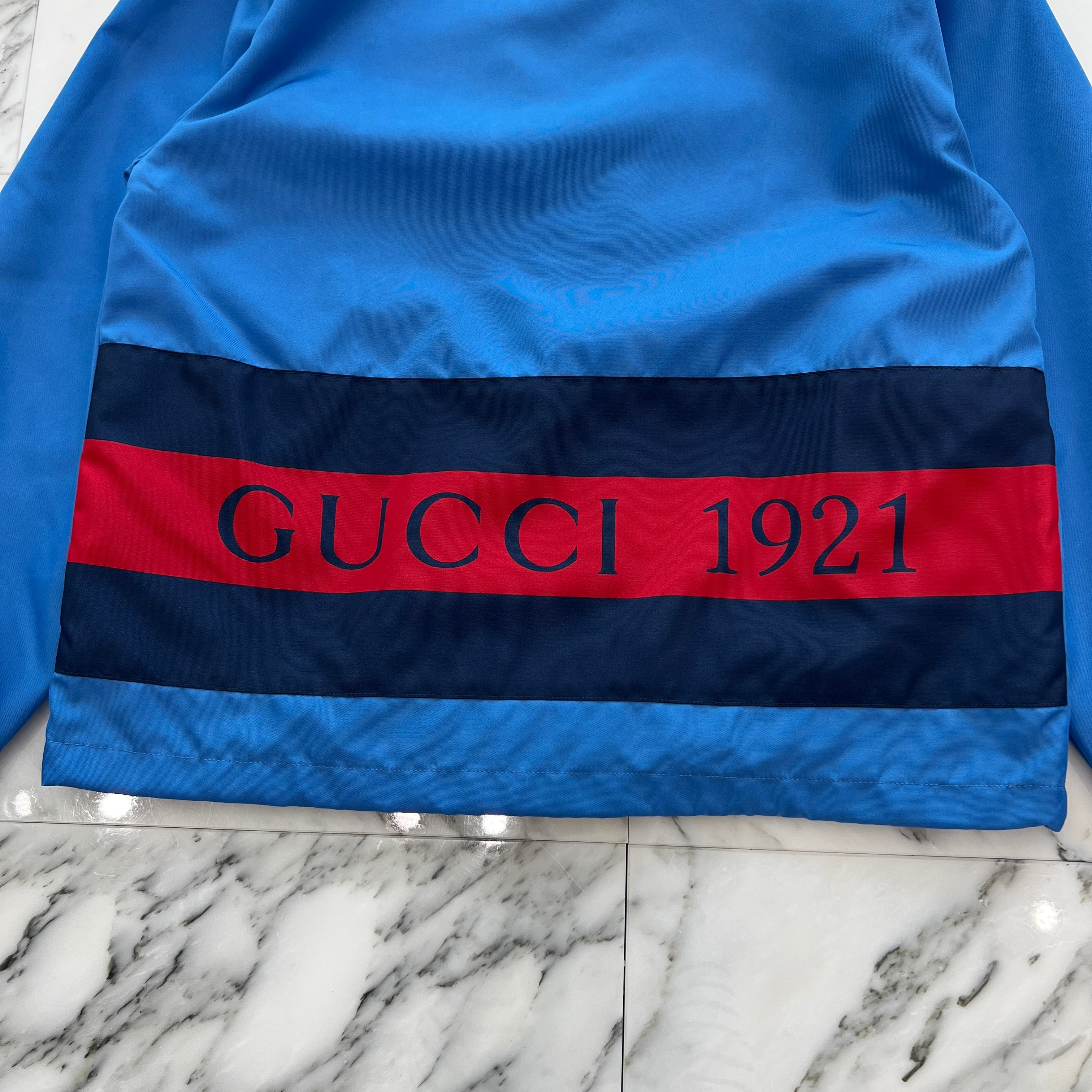 GUCCI Back Logo Nylon Zip Up Blouson Jacket 770759 Z8BO6 Size 42 グッチ バックロゴ ナイロン ジップアップ ブルゾンジャケット サイズ42