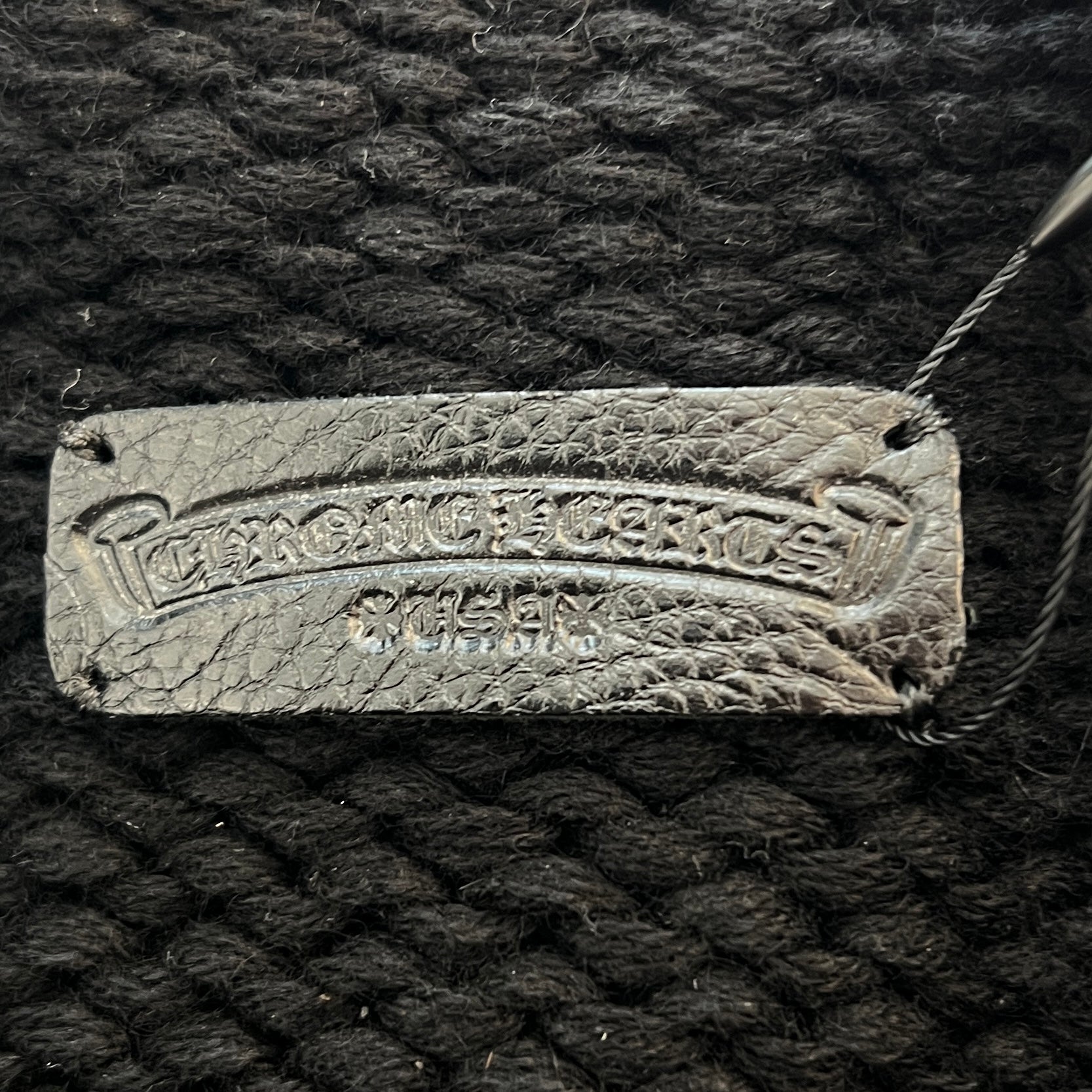 CHROME HEARTS 3 Cross Leather Patch Cashmere Cropped Knit Sweater Size 8Y クロムハーツ 3 クロスレザーパッチ カシミヤ クロップド ニットセーター サイズ8Y