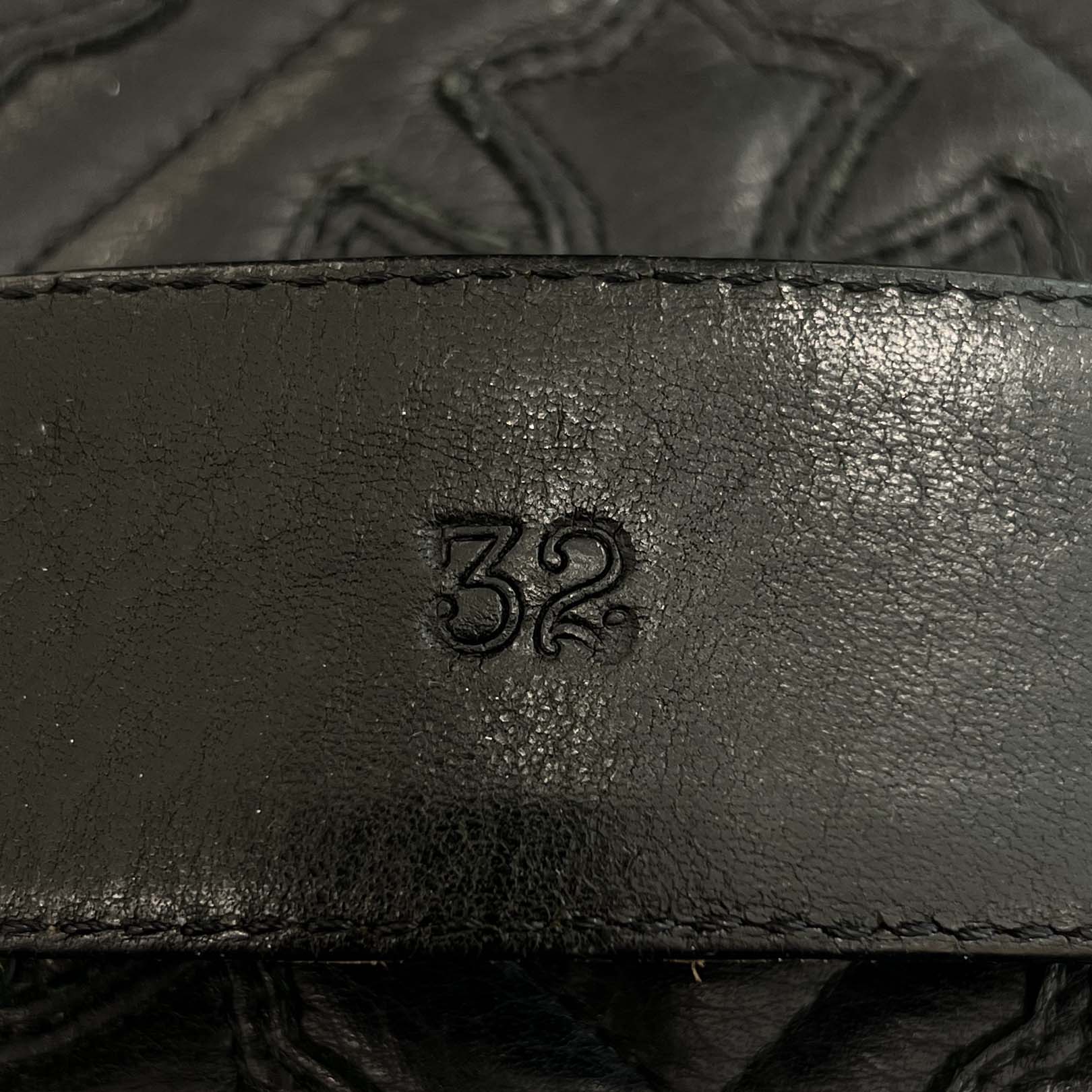 CHROME HEARTS Classic Filigree Buckle Leather Belt Size 32 クロムハーツ クラシックフィリグリー バックル レザーベルト サイズ32