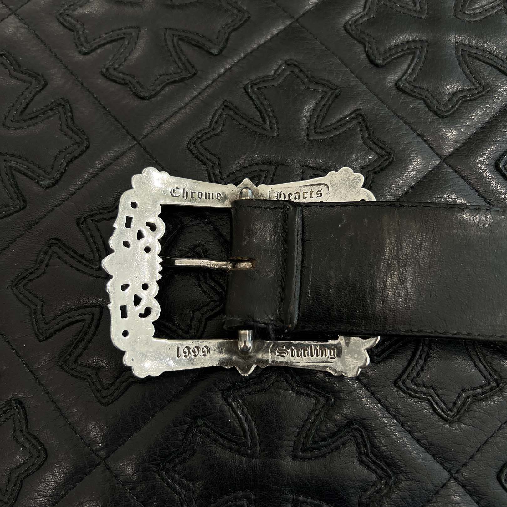 CHROME HEARTS Classic Filigree Buckle Leather Belt Size 32 クロムハーツ クラシックフィリグリー バックル レザーベルト サイズ32