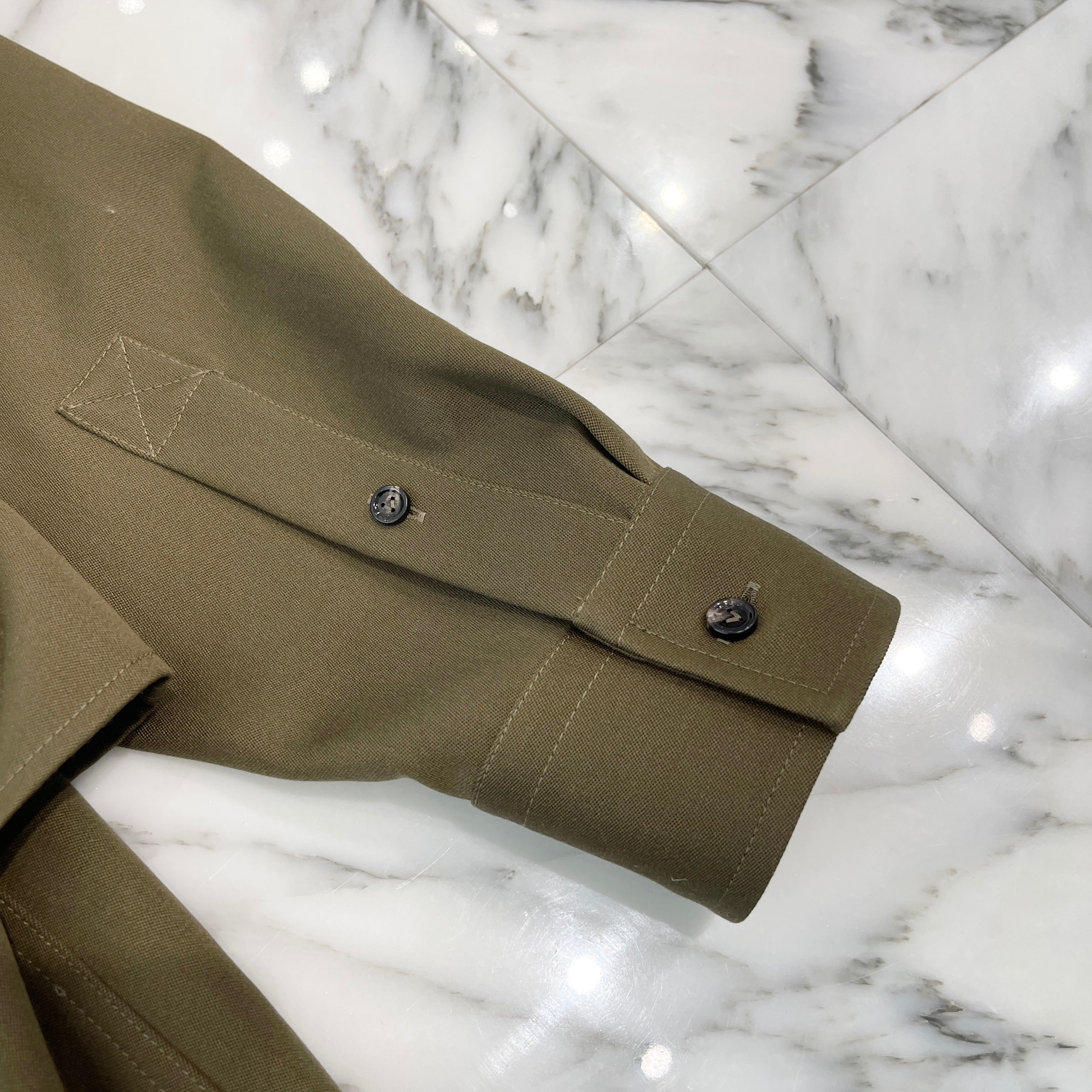 BOTTEGA VENETA 2024AW Grained Poudre Double Layer Shirt 772378VKIS0 Size 44 ボッテガヴェネタ グレインド プードル ダブル レイヤーシャツ サイズ44