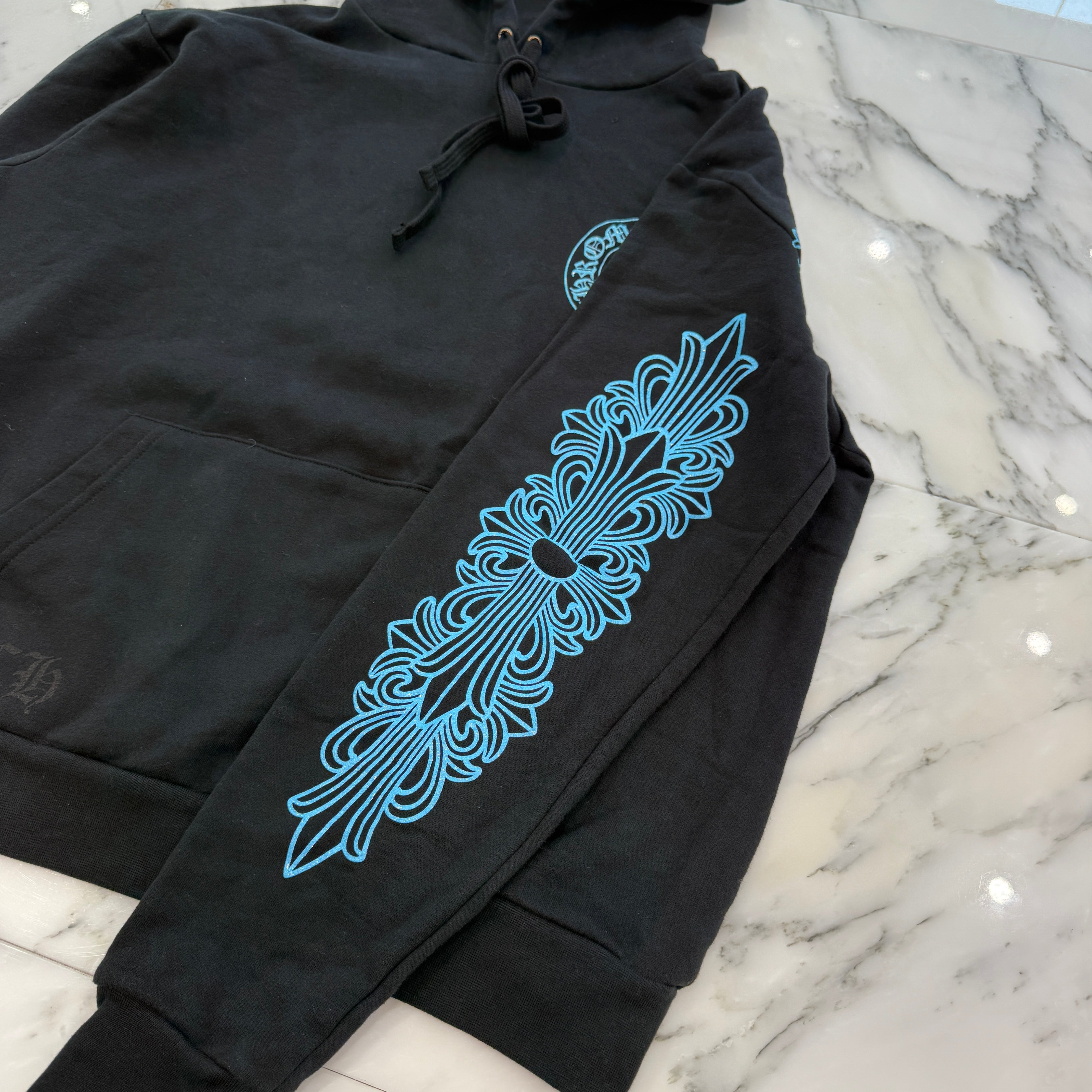 CHROME HEARTS Glitter Back Arch USA Logo Pullover Hoodie Size S クロムハーツ グリッター バックアーチ USA ロゴ プルオーバーフーディー サイズS