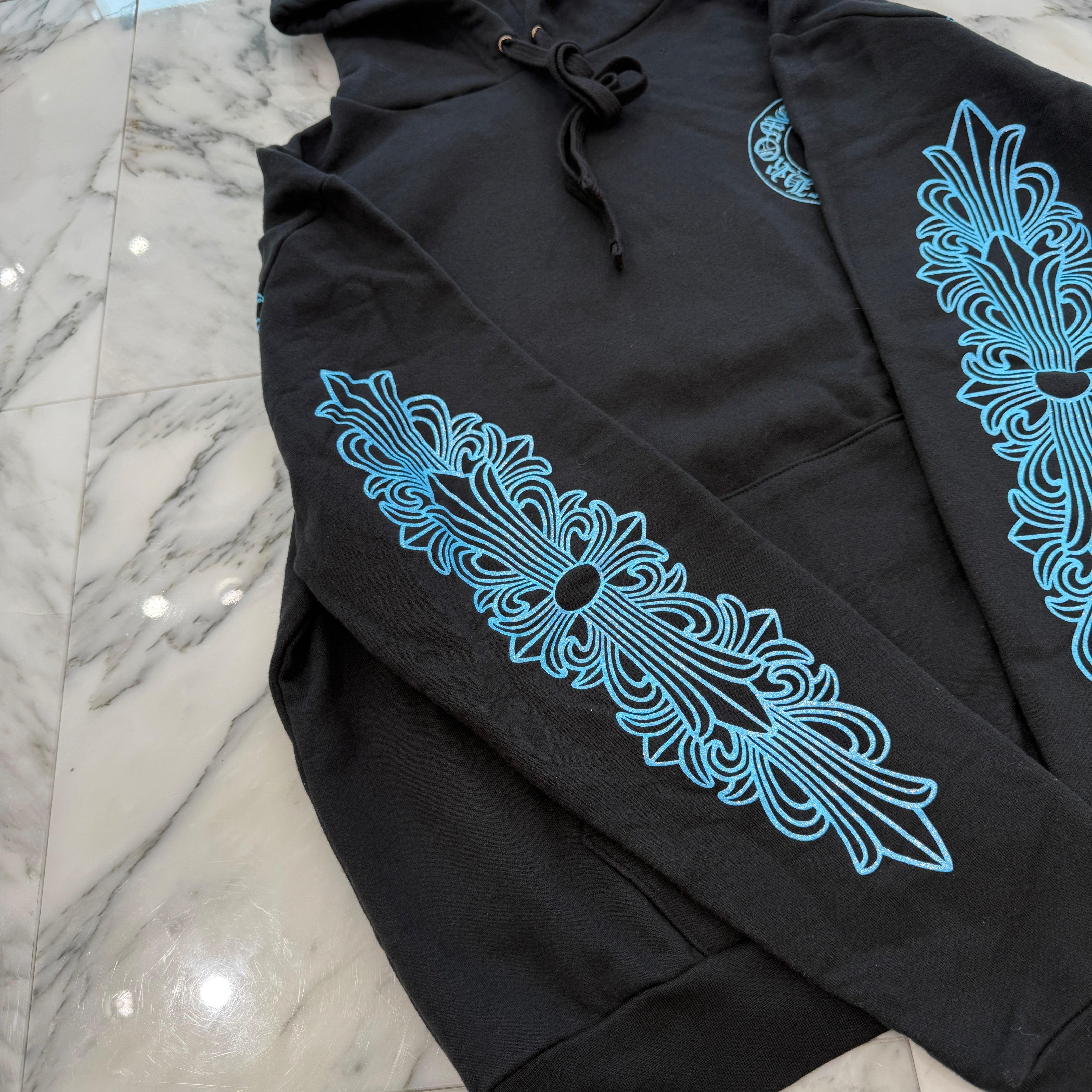 CHROME HEARTS Glitter Back Arch USA Logo Pullover Hoodie Size S クロムハーツ グリッター バックアーチ USA ロゴ プルオーバーフーディー サイズS