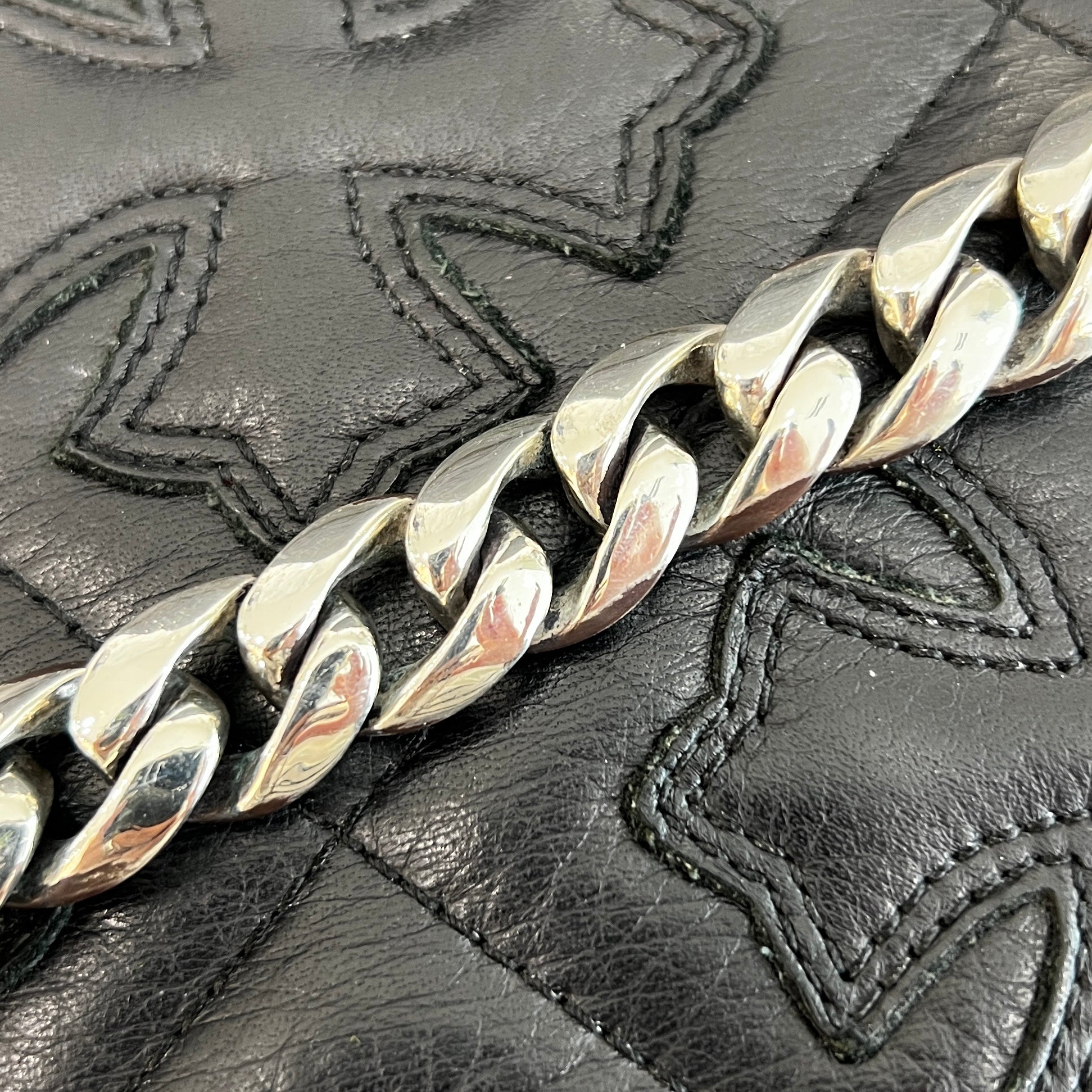 CHROME HEARTS Baby ID Floral Cross Bracelet 11LINK クロムハーツ ベビー ID フローラルクロス ブレスレット 11リンク シルバー925