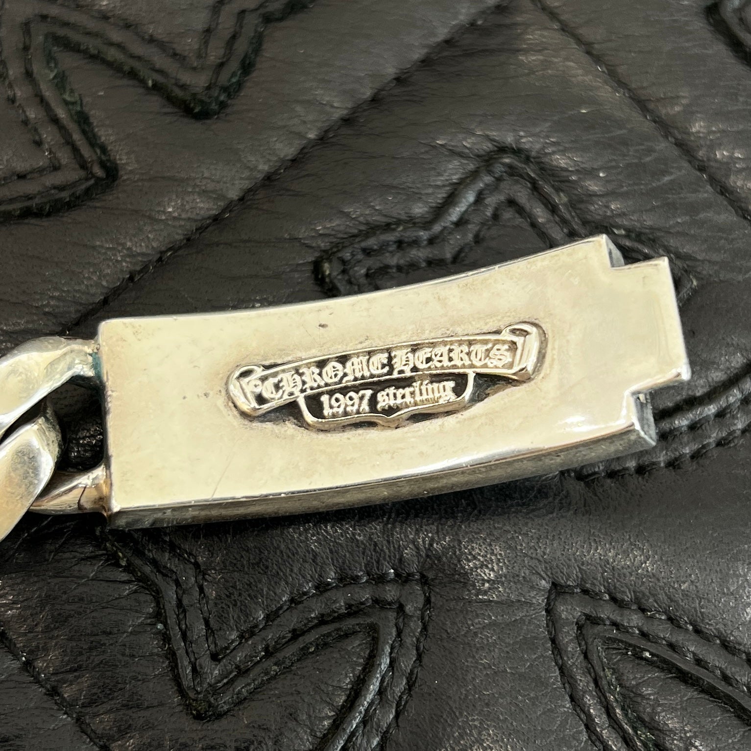 CHROME HEARTS Baby ID Floral Cross Bracelet 11LINK クロムハーツ ベビー ID フローラルクロス ブレスレット 11リンク シルバー925