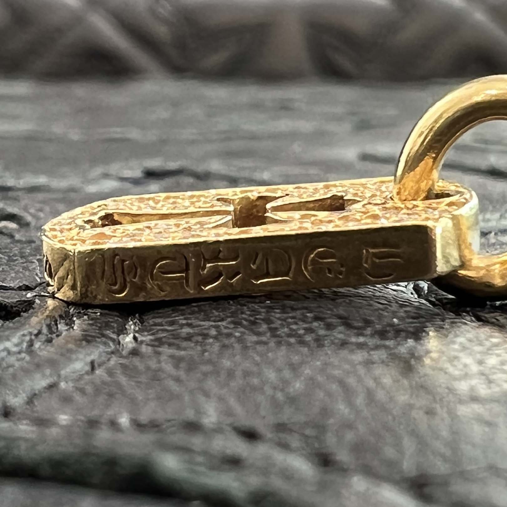 CHROME HEARTS 22K Tiny Cut Out Cross Dock Tag Pendant Charm Pave Diamond クロムハーツ 22K タイニー カットアウトクロス ドッグタグ ペンダントチャーム パヴェダイヤモンド