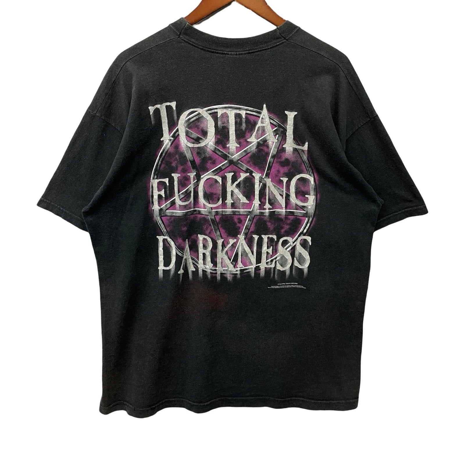 Vintage 00's Cradle Of Filth "Total Fucking Darkness" S/S Tee Size XL