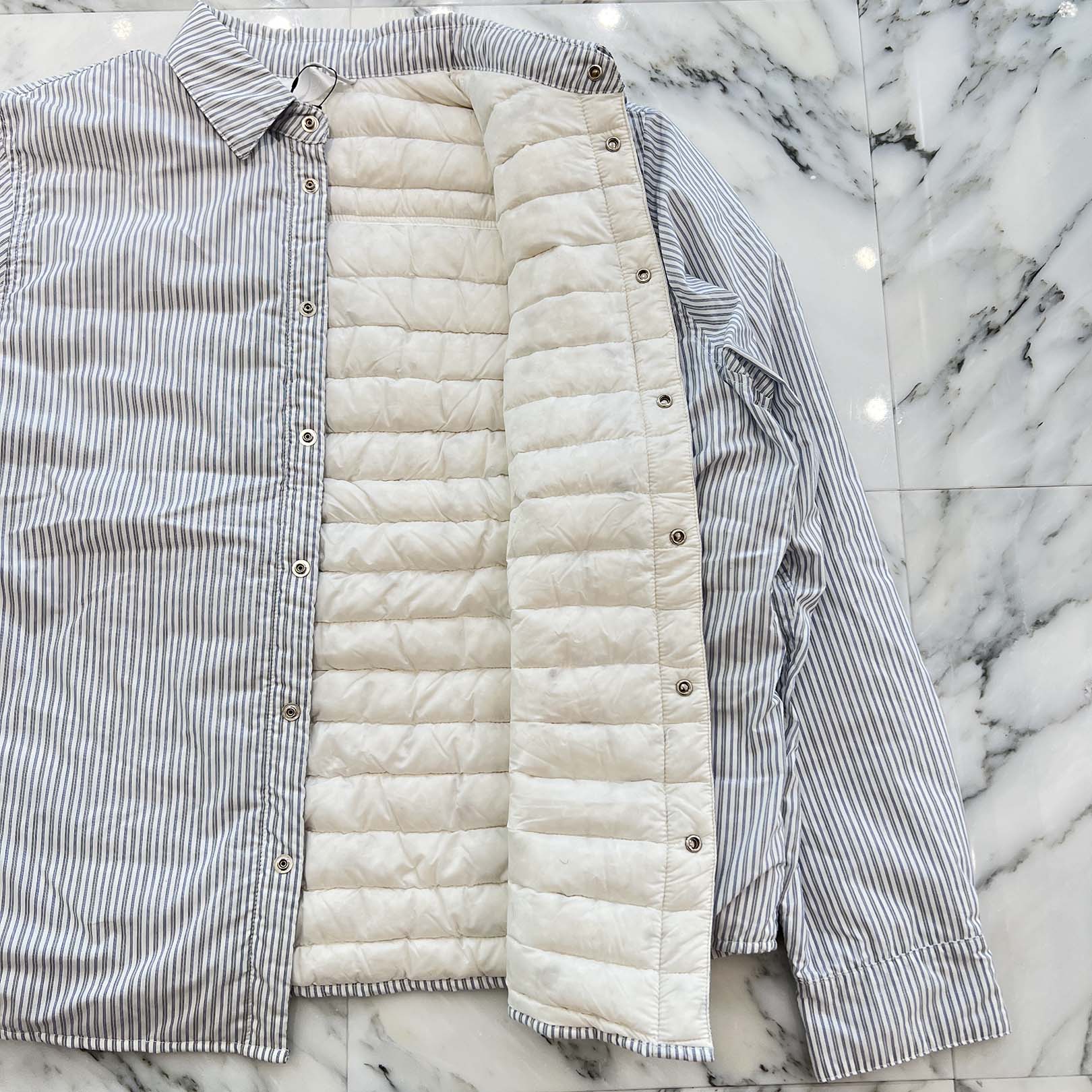 CHROME HEARTS Y NOT WORK DOG Striped Down Jacket Size XL クロムハーツ ワイノット ワークドッグ ストライプ ダウンジャケット サイズXL