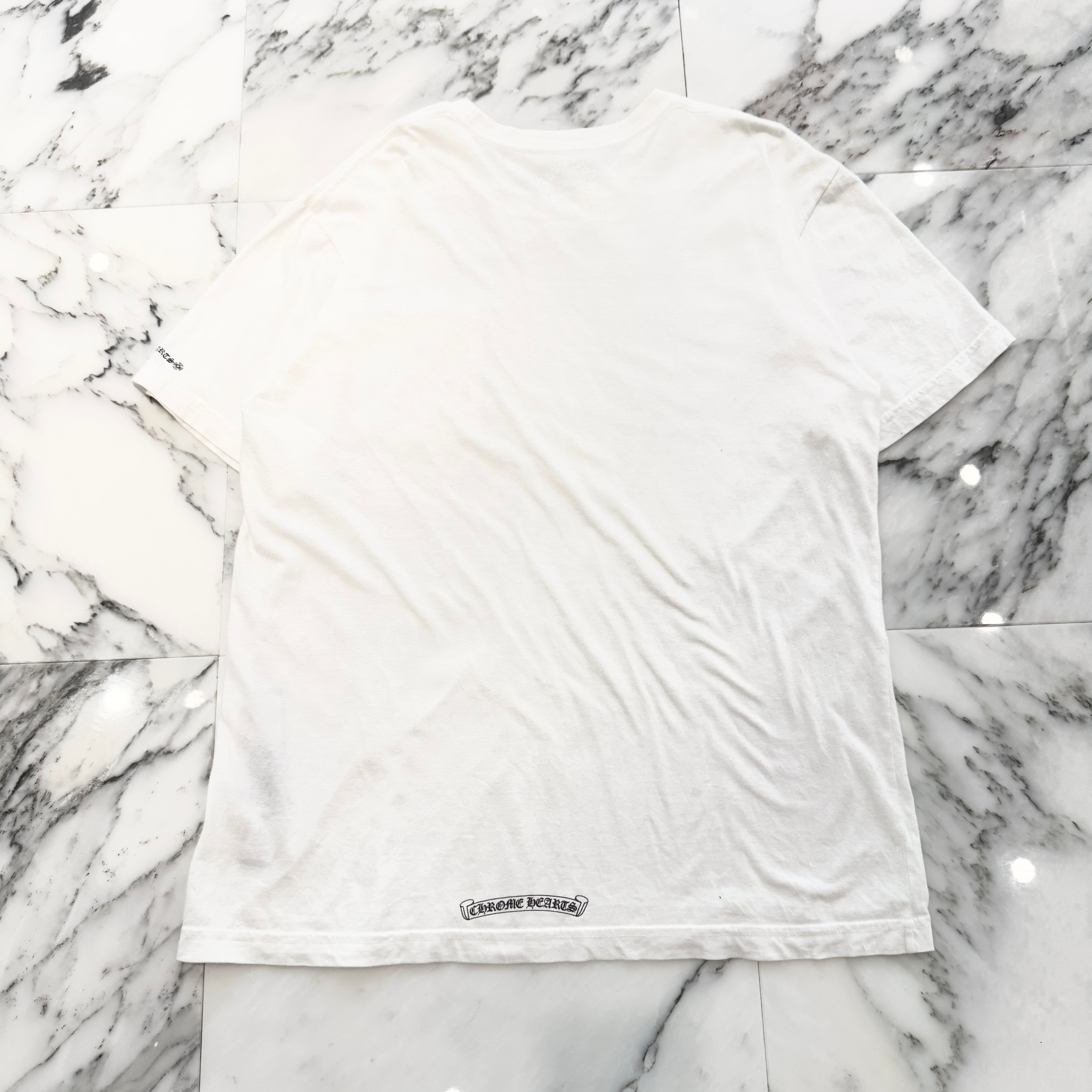 送料込み◆CHROME HEARTS◆ネック ロゴ T シャツ ホワイト CHROME HEARTS Neck Logo Tee Size XL クロムハーツ ネックロゴ