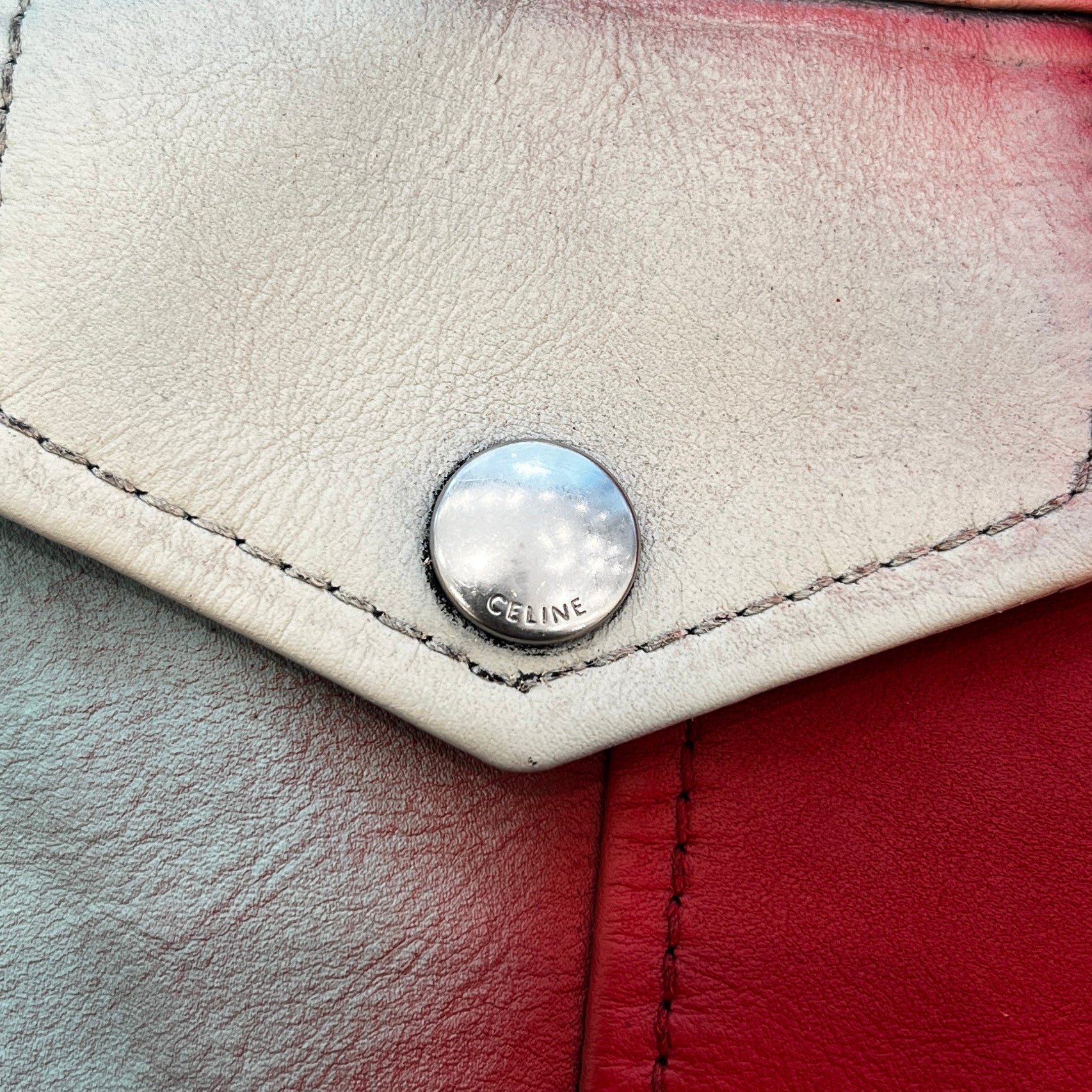 CELINE 2021AW Rainbow Biker Double Riders Leather Jacket 2E920599E Size 42 セリーヌ レインボー バイカー ダブルライダーズ レザージャケット サイズ42