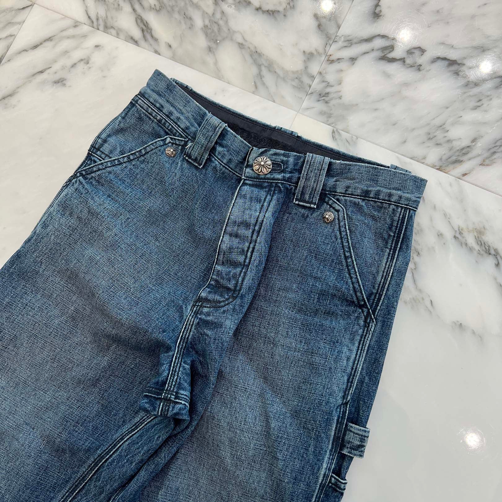 CHROME HEARTS Cross Ball Button Denim Pants Size 28 クロムハーツ クロスボールボタン デニムパンツ サイズ28