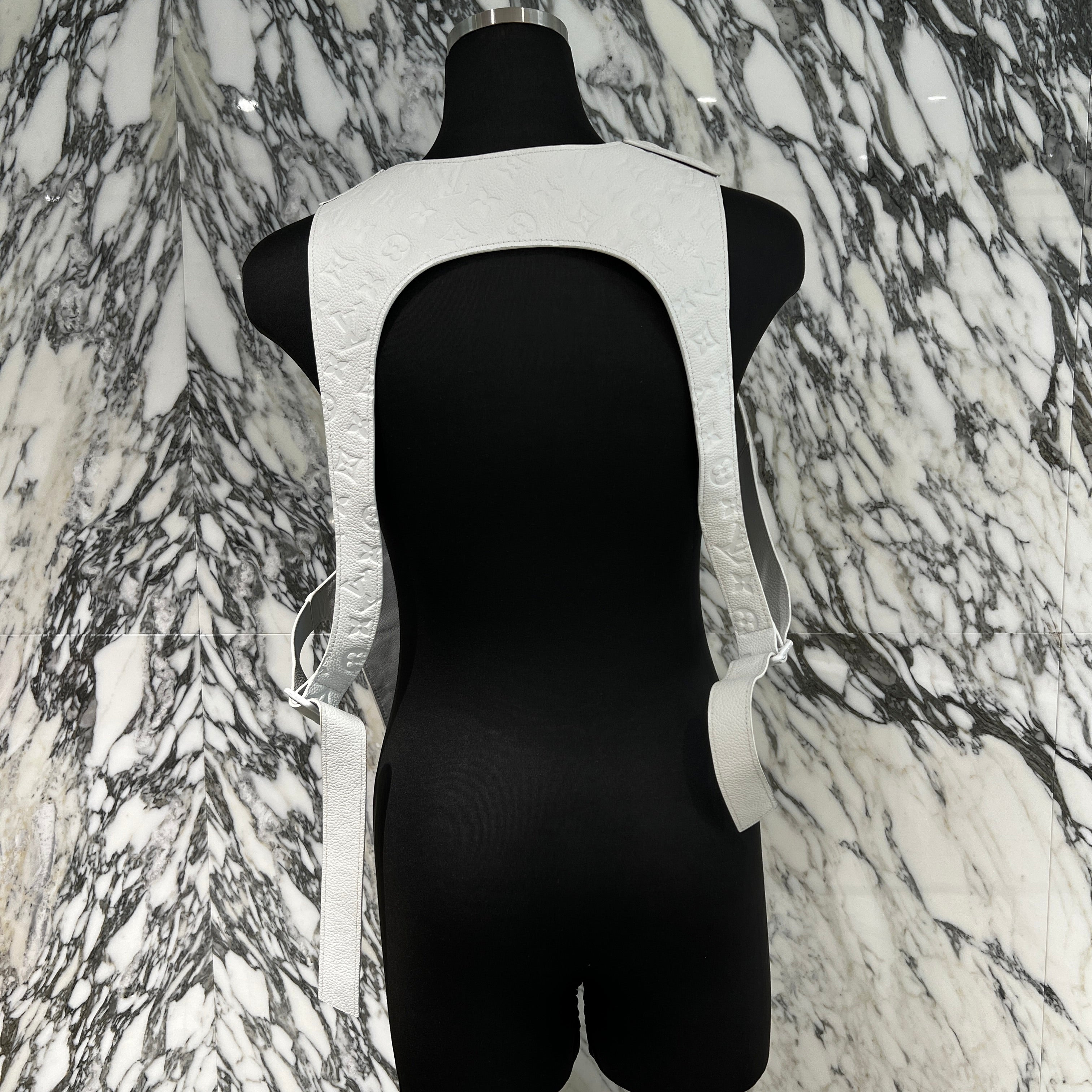 LOUIS VUITTON × Virgil Abloh 2019SS LV Monogram Leather Harness Vest Size S ルイヴィトン × ヴァージルアブロー LVモノグラム レザー ハーネス ベスト サイズS