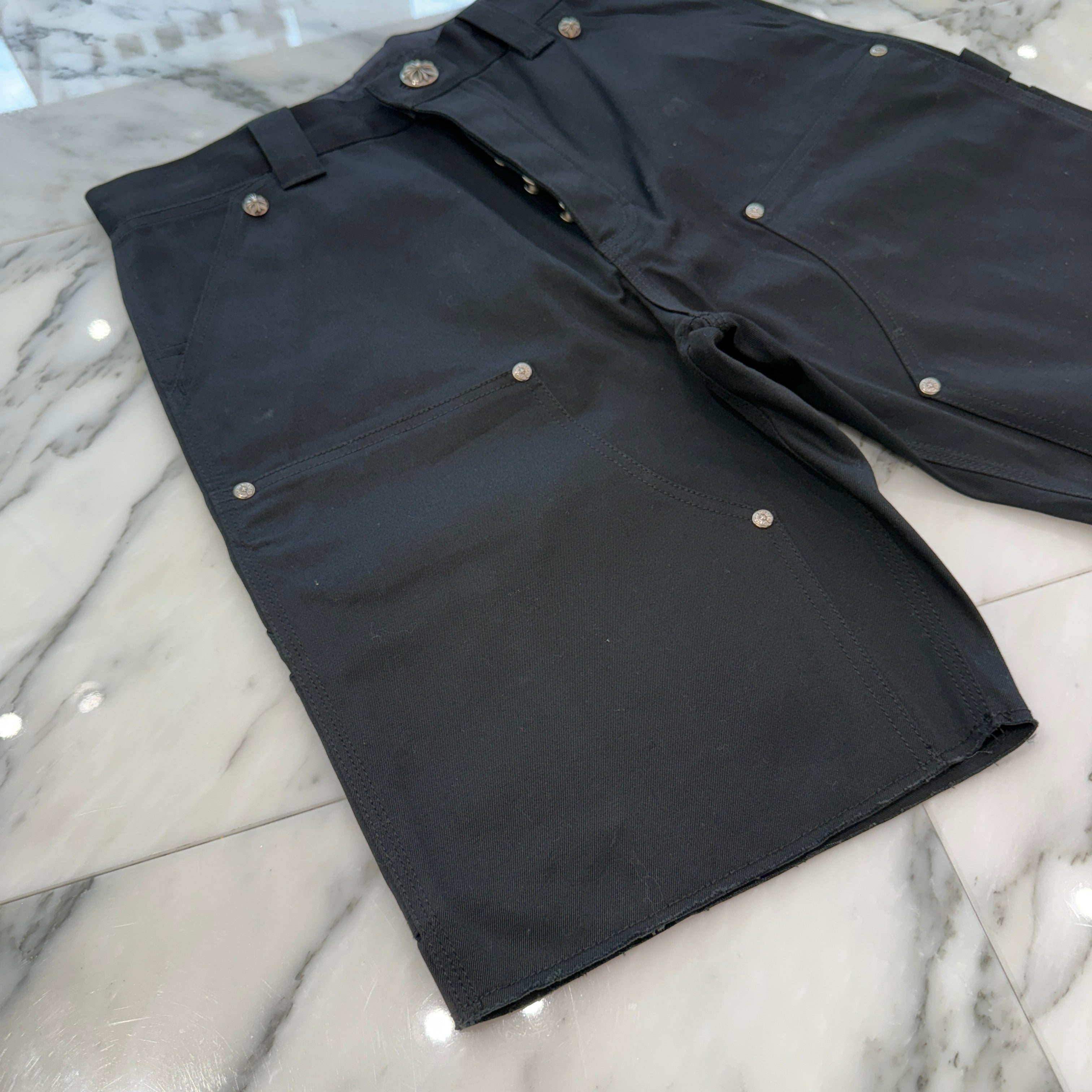 CHROME HEARTS Carpenter Cross Ball Button Denim Shorts Size 34 クロムハーツ カーペンター クロスボールボタン デニムショーツ サイズ34