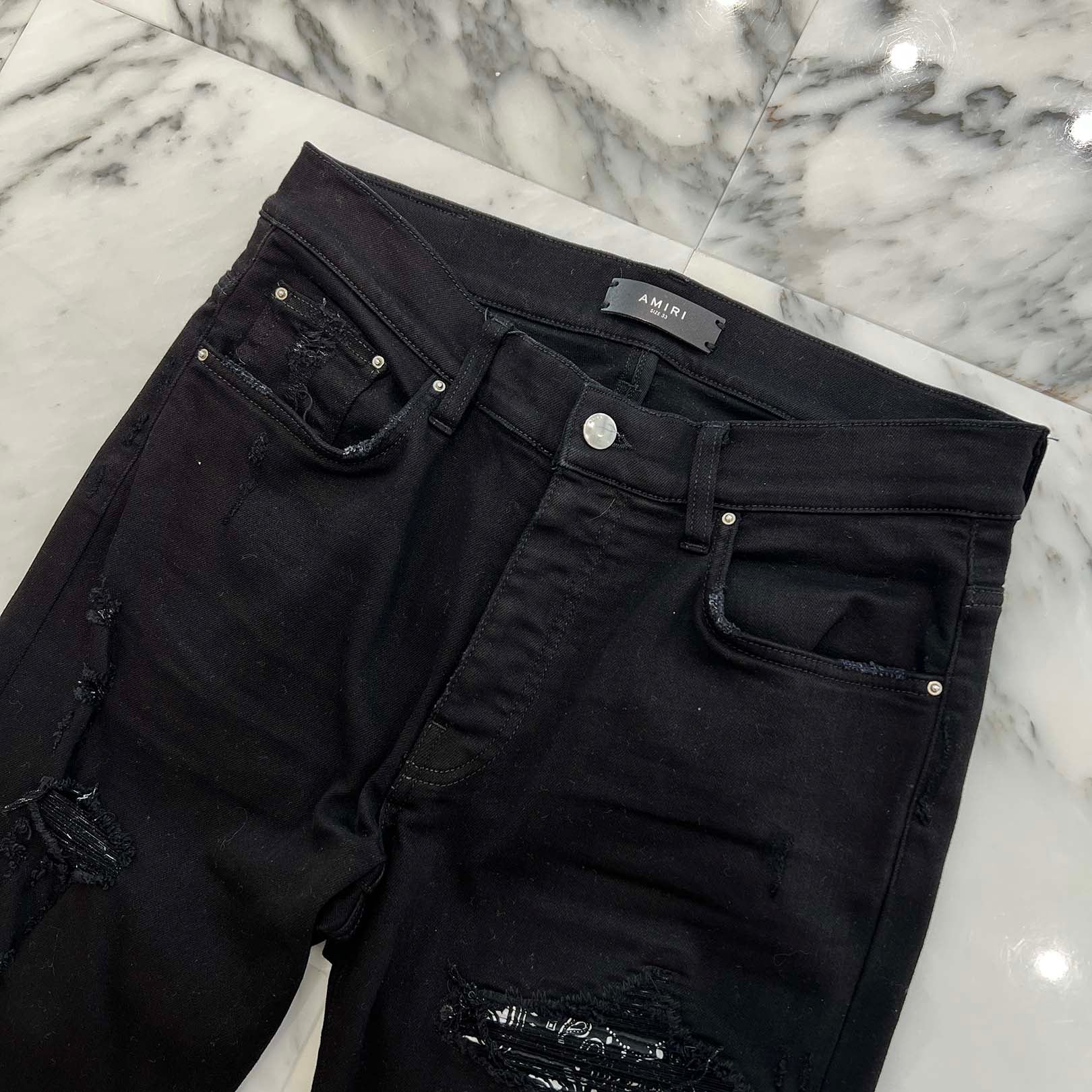 AMIRI MX-1 Bandana Distressed Skinny Jeans Size 33 アミリ MX-1 バンダナ ダメージ加工 スキニーデニム サイズ33