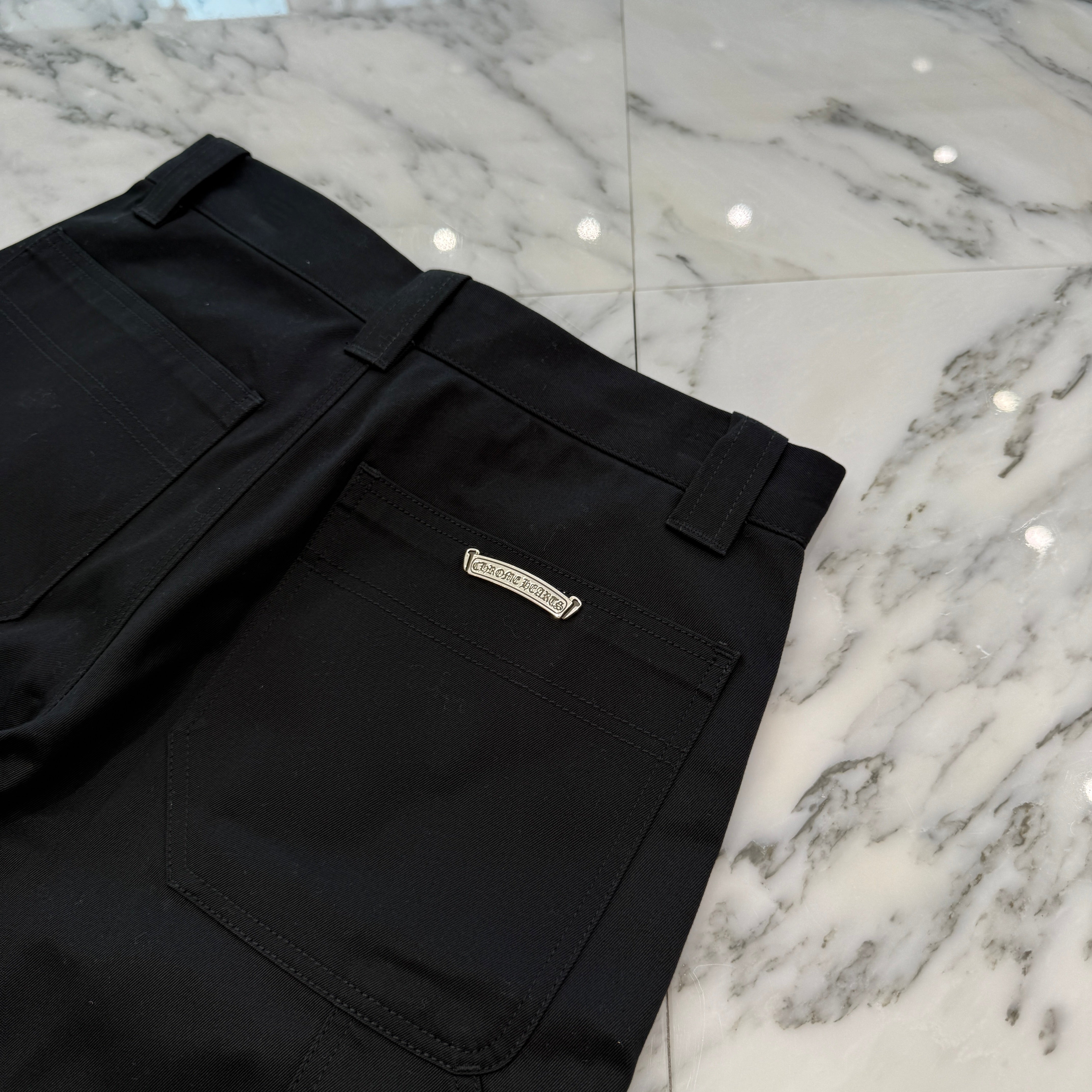 CHROME HEARTS Carpenter Cross Ball Button Denim Shorts Size 34 クロムハーツ カーペンター クロスボールボタン デニムショーツ サイズ34