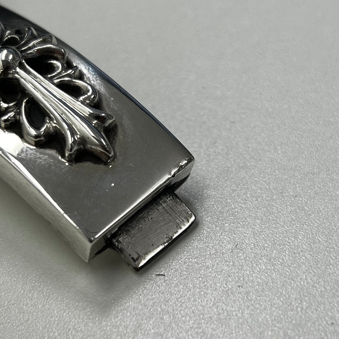 CHROME HEARTS Baby ID Floral Cross Bracelet 11LINK クロムハーツ ベビー ID フローラルクロス ブレスレット 11リンク シルバー925