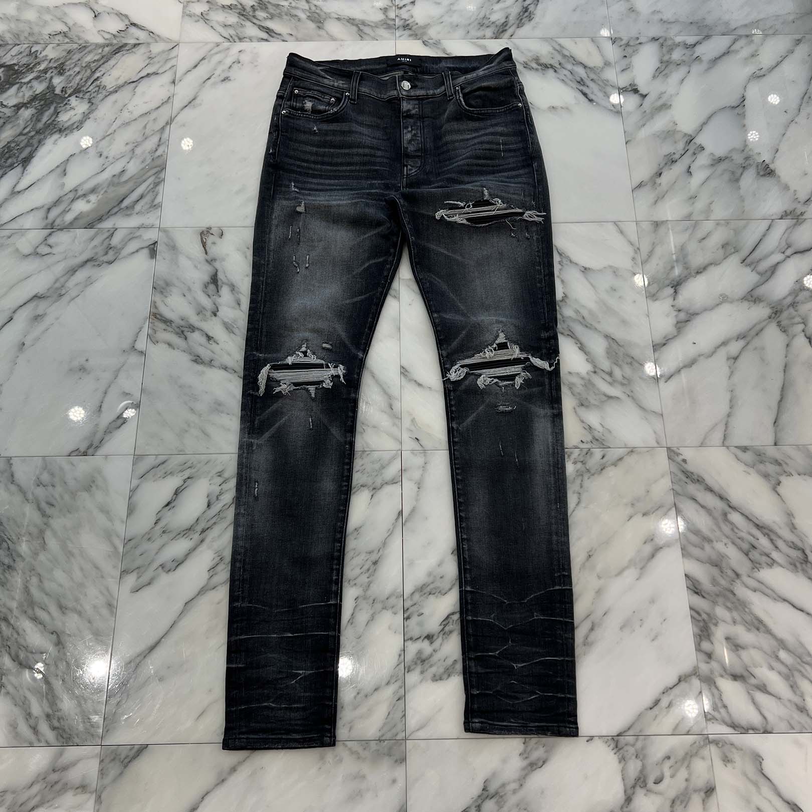 AMIRI MX-1 Leather Jeans Storm Skinny Denim Size 33 アミリ MX-1 レザージーンズストームスキニーデニム サイズ33