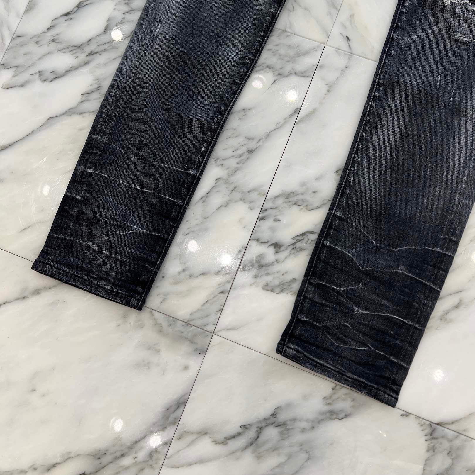 AMIRI MX-1 Leather Jeans Storm Skinny Denim Size 33 アミリ MX-1