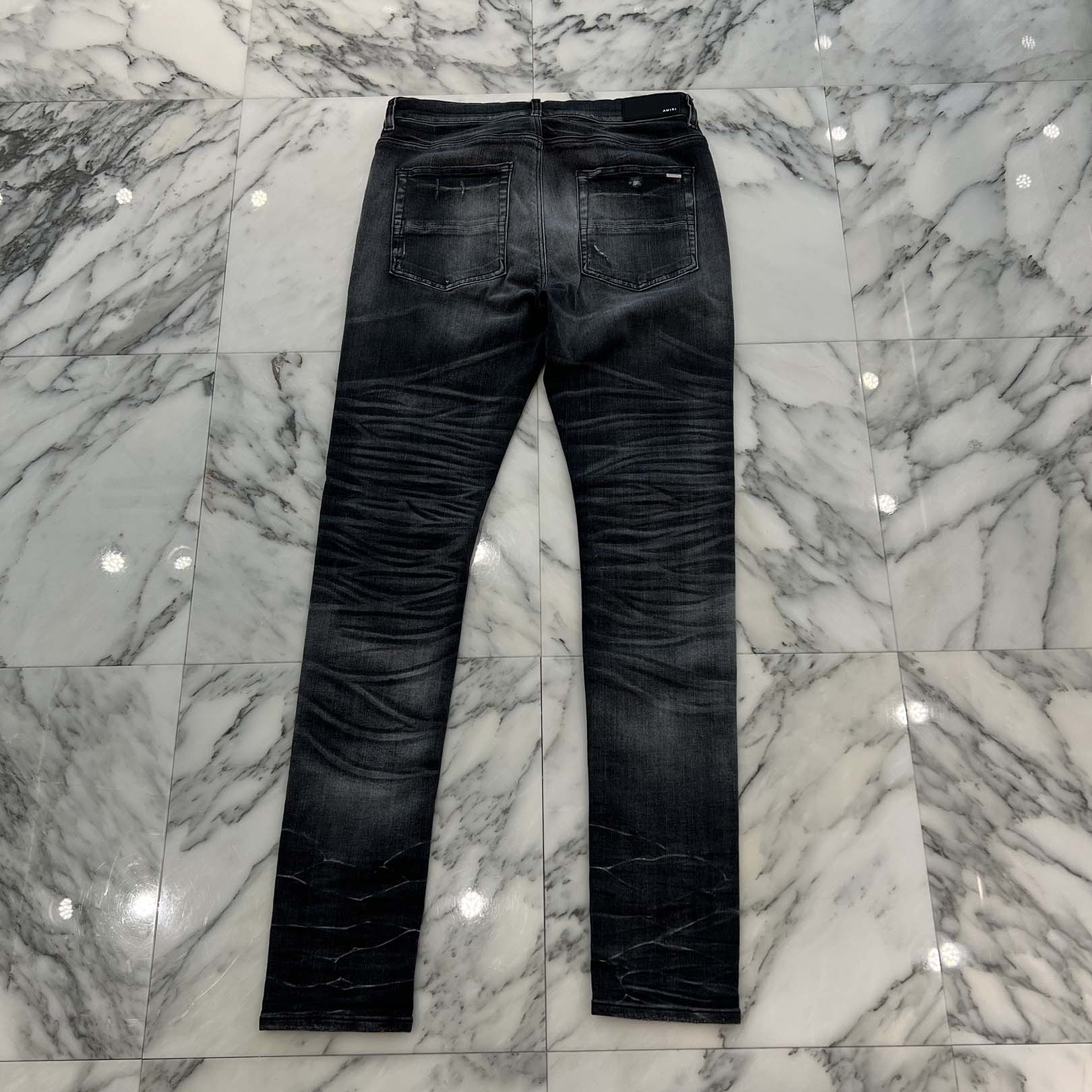 AMIRI MX-1 Leather Jeans Storm Skinny Denim Size 33 アミリ MX-1