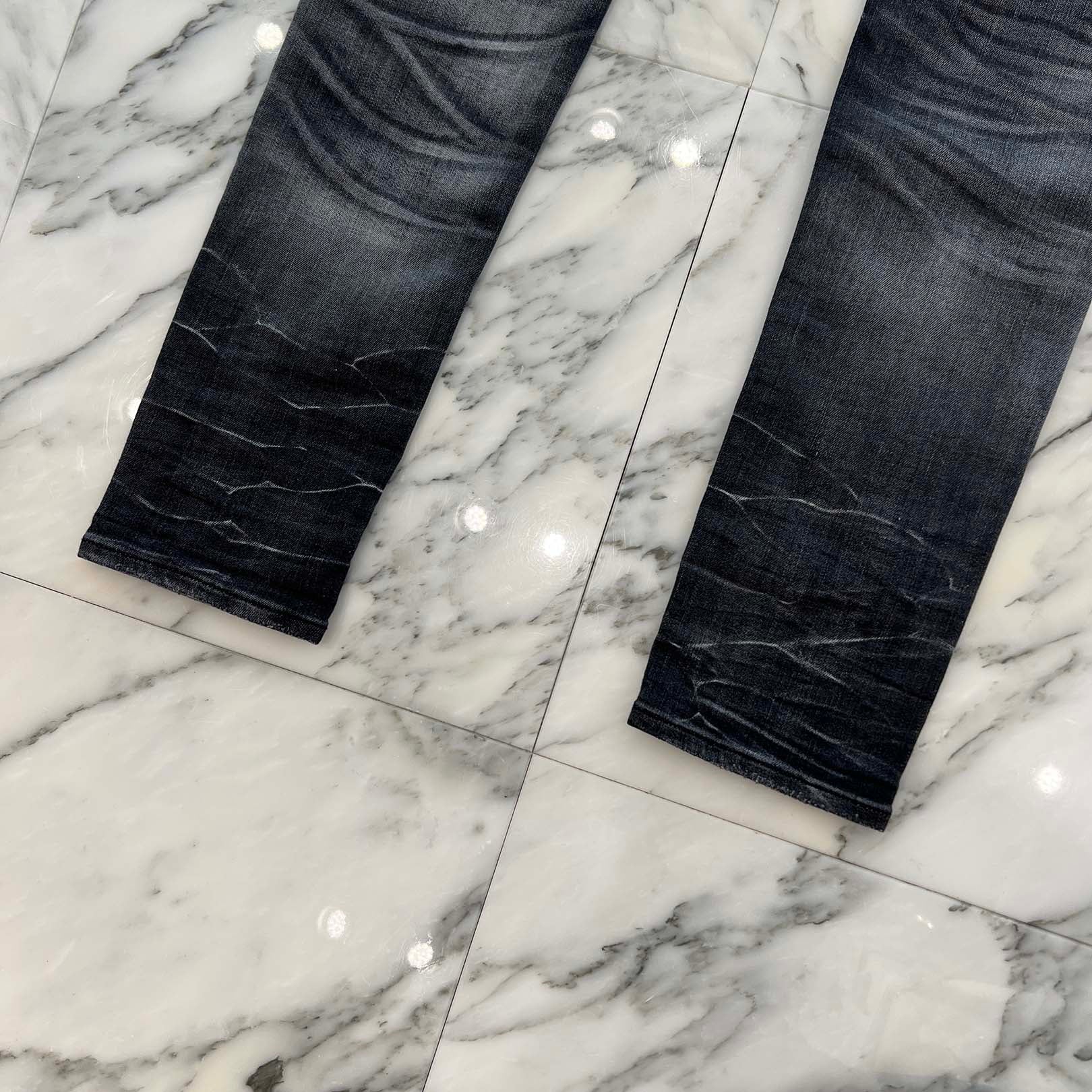 AMIRI MX-1 Leather Jeans Storm Skinny Denim Size 33 アミリ MX-1