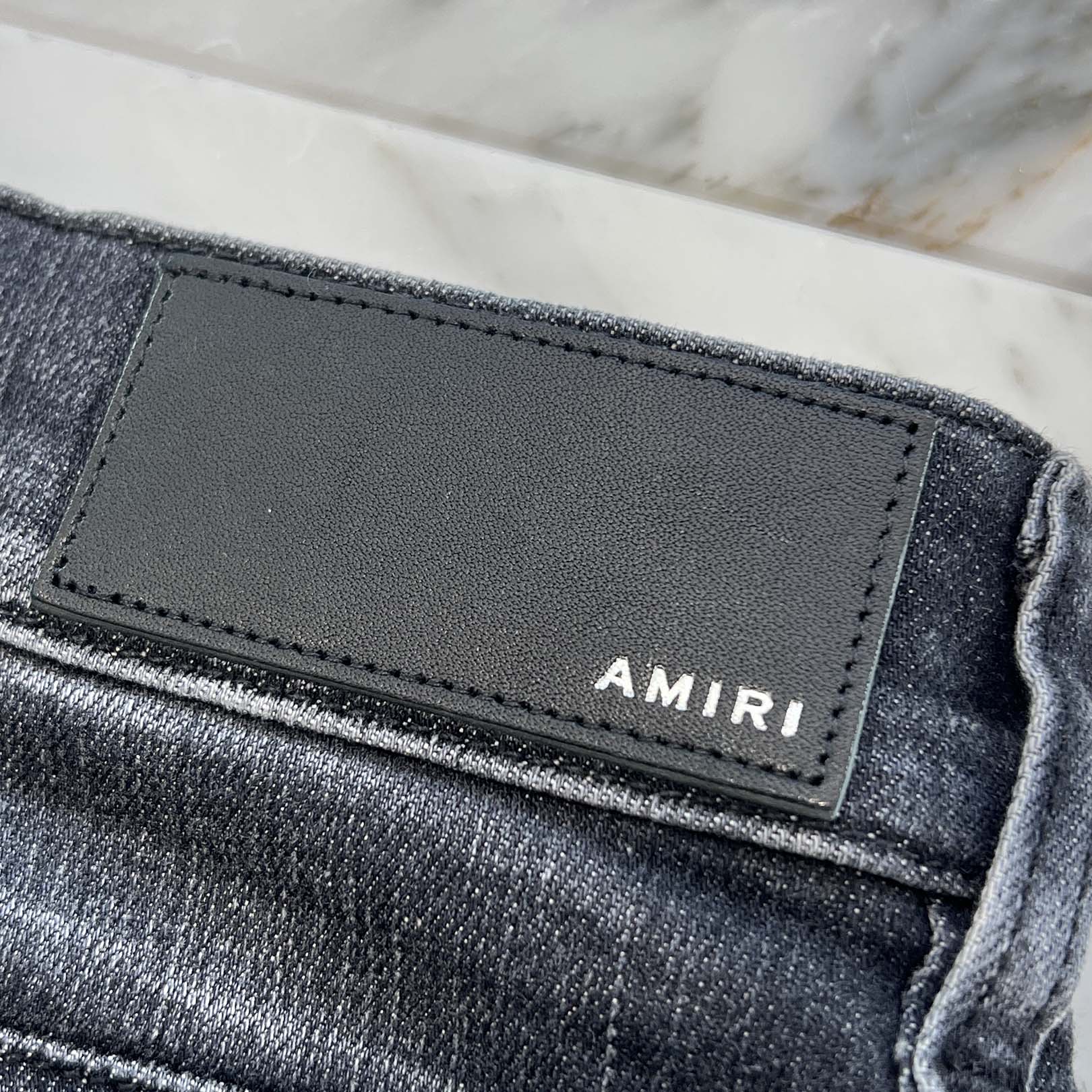 AMIRI MX-1 Leather Jeans Storm Skinny Denim Size 33 アミリ MX-1