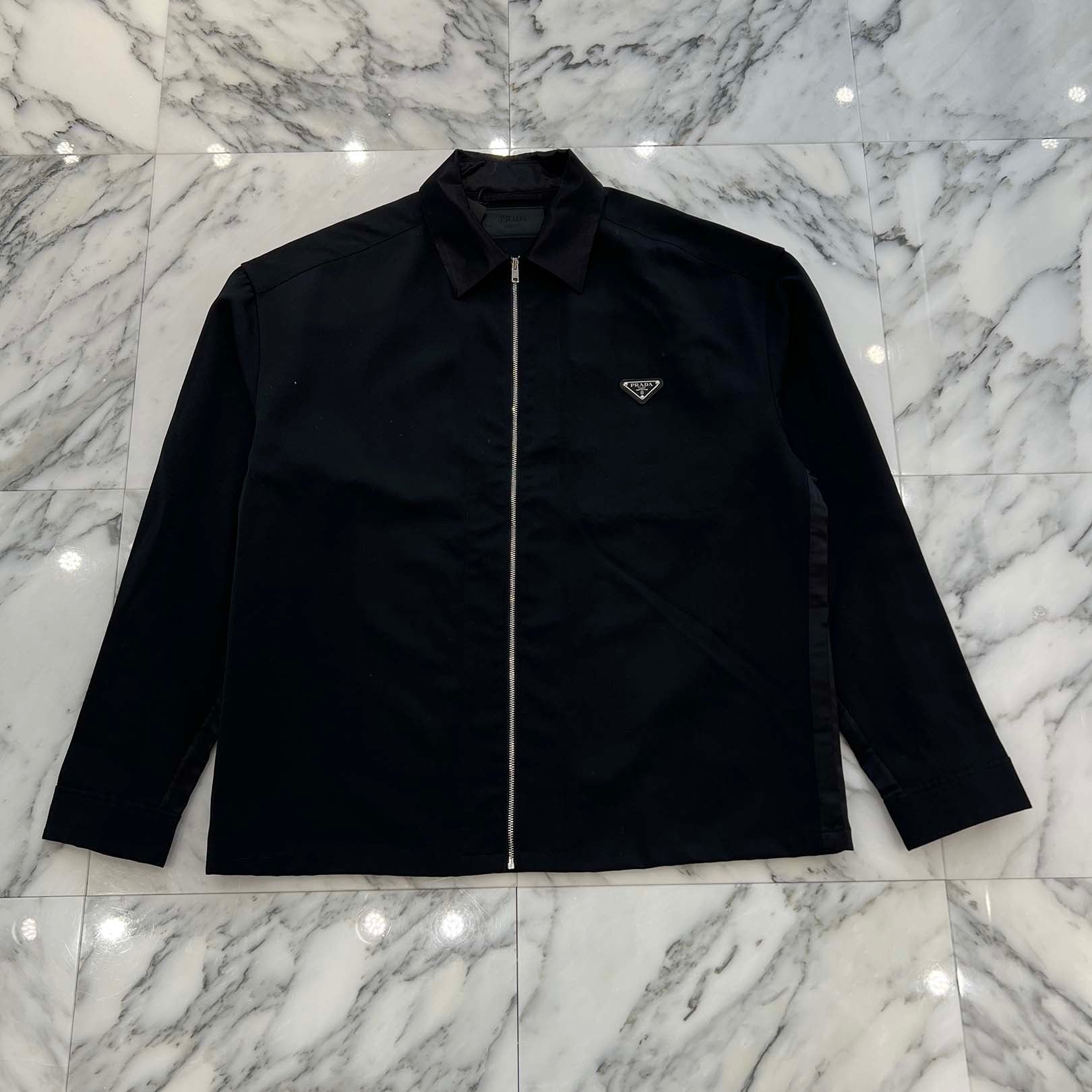 PRADA 2023AW Triangle Logo Plate Wool Zip-Up Blouson SC655 S231 11A6 Size L プラダ トライアングルロゴプレート ウール ジップアップブルゾン サイズL
