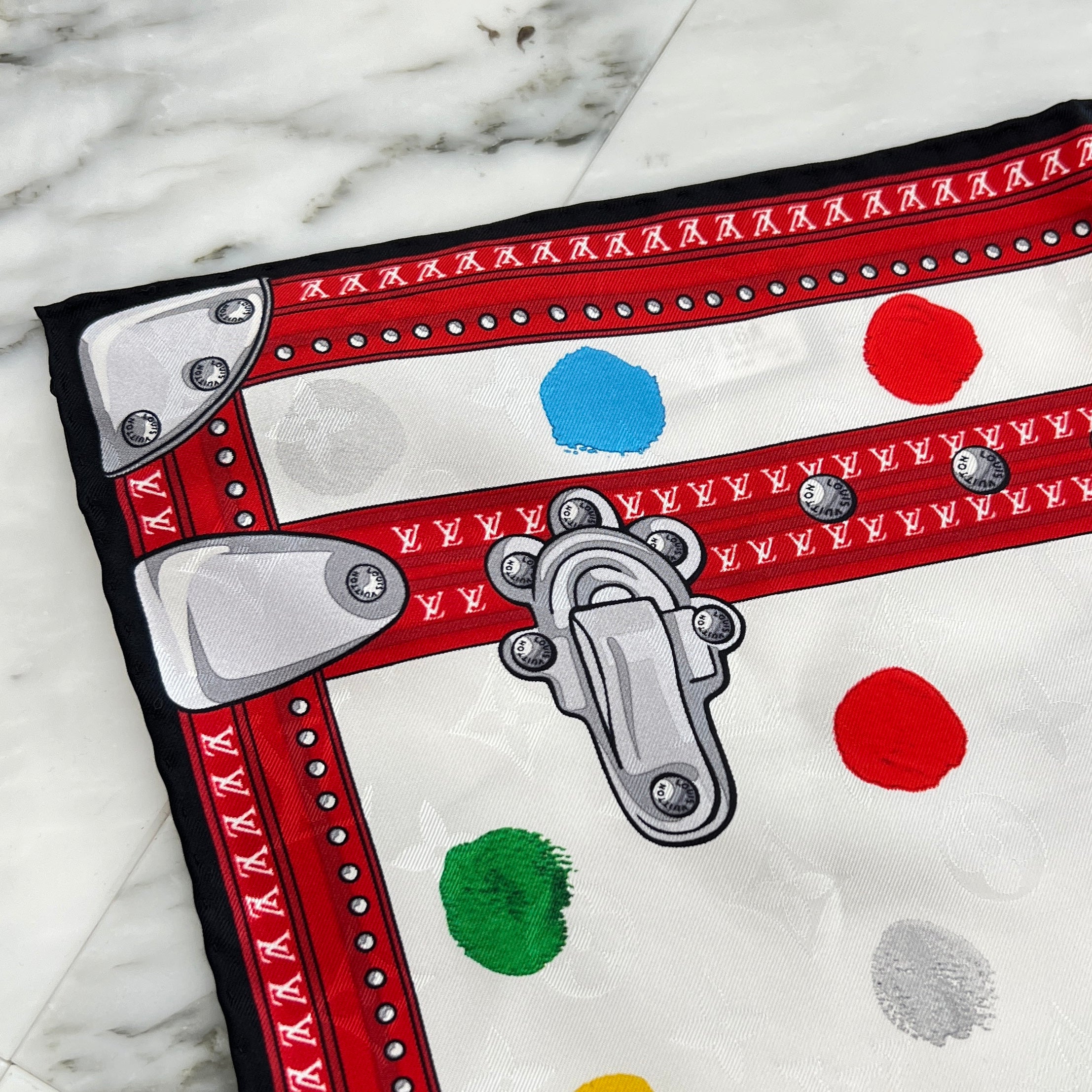 LOUIS VUITTON × YAYOI KUSAMA 2023SS Kare 90 Painted Dot Scarf ルイヴィトン × 草間弥生 カレ90 ペインティッド ドットスカーフ