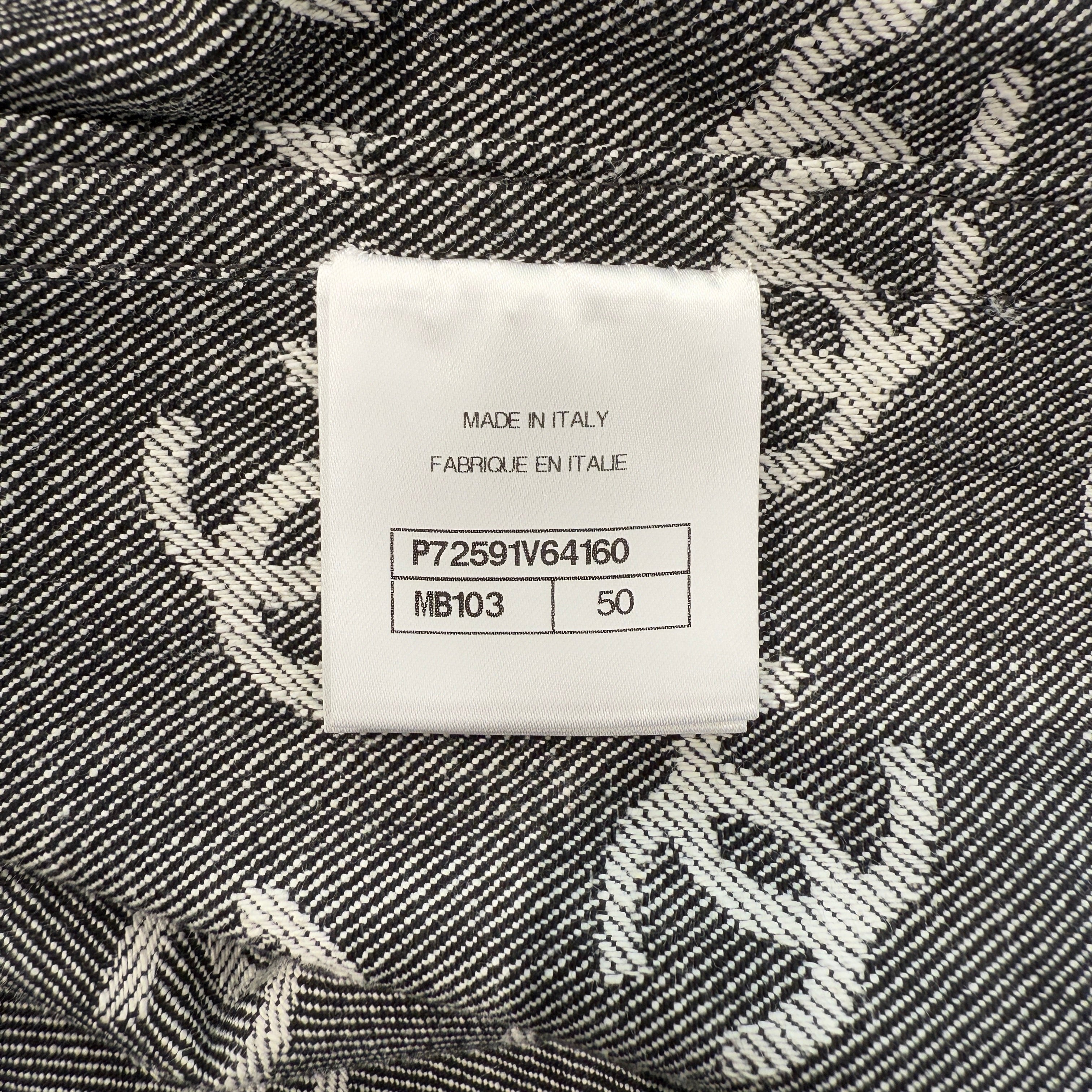 CHANEL 2022SS Cocomark Jacquard Sequin Zip Up Jacket P72591V64160 Size 50 シャネル ココマーク ジャガード スパンコールジャケット グレー×ブラック サイズ50